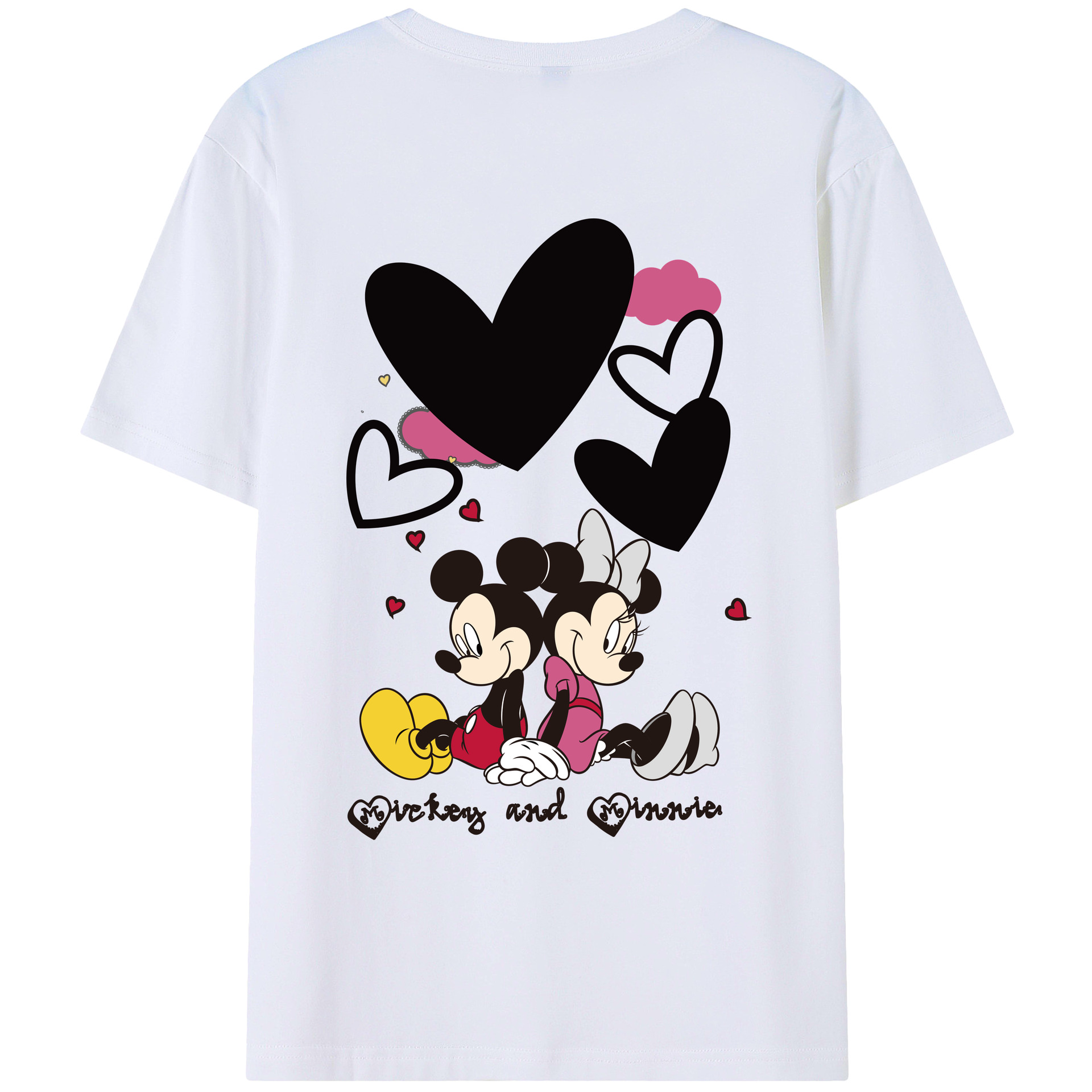 （画像用） ミッキーマウス Mickey Mouse レディース半袖Tシャツ(バックプリント)