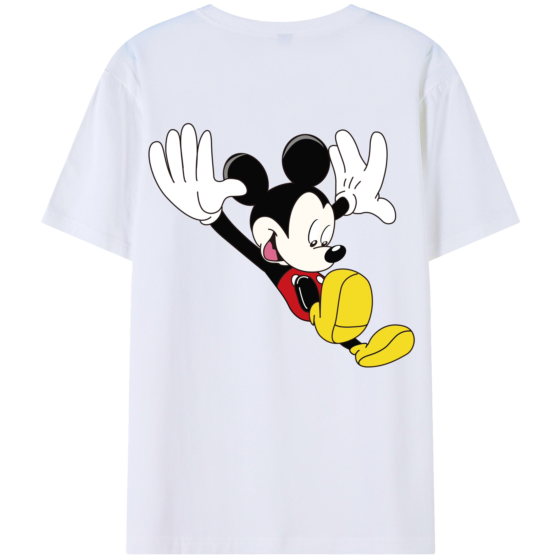 （画像用） ミッキーマウス Mickey Mouse レディース半袖Tシャツ(バックプリント)