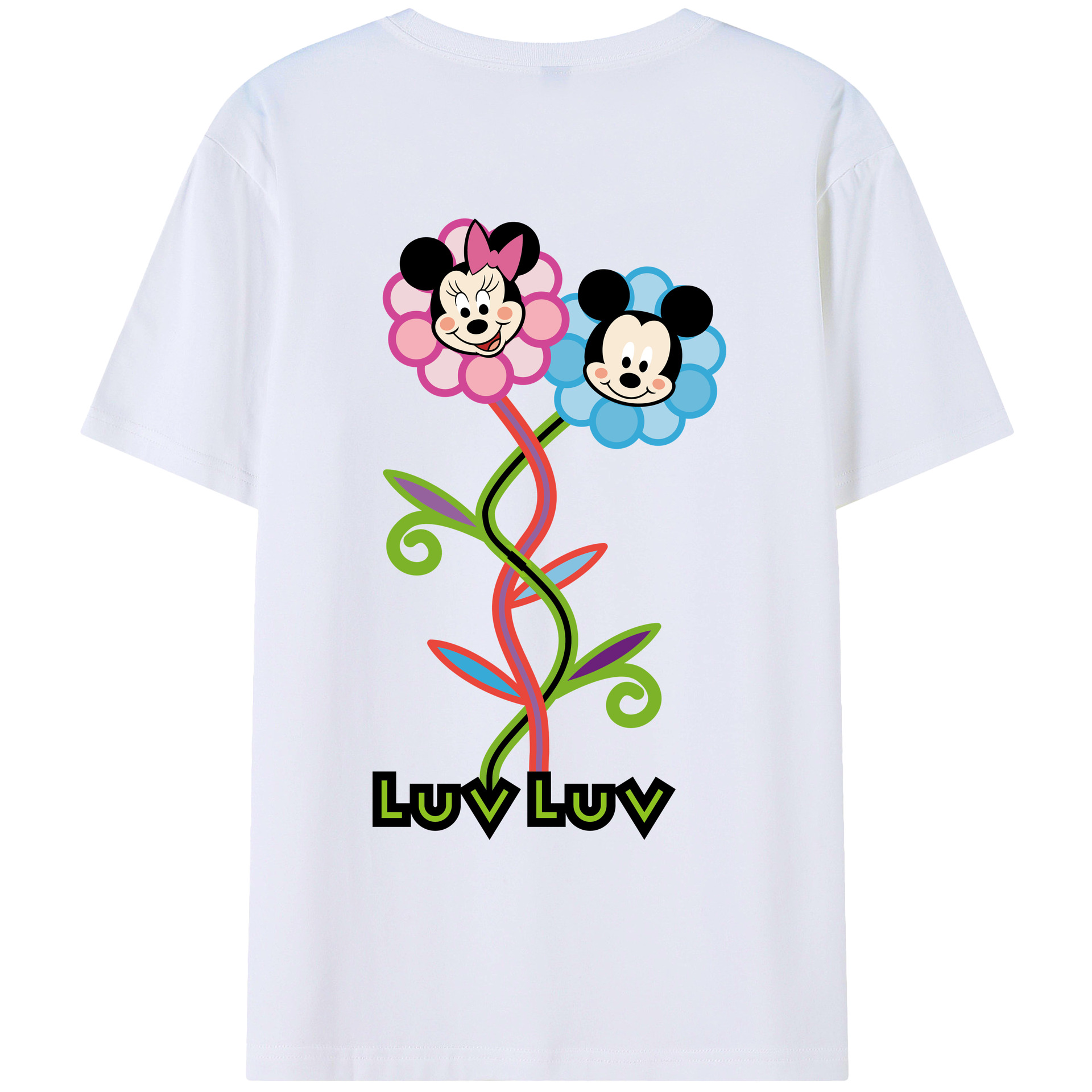 （画像用） ミッキーマウス Mickey Mouse レディース半袖Tシャツ(バックプリント)