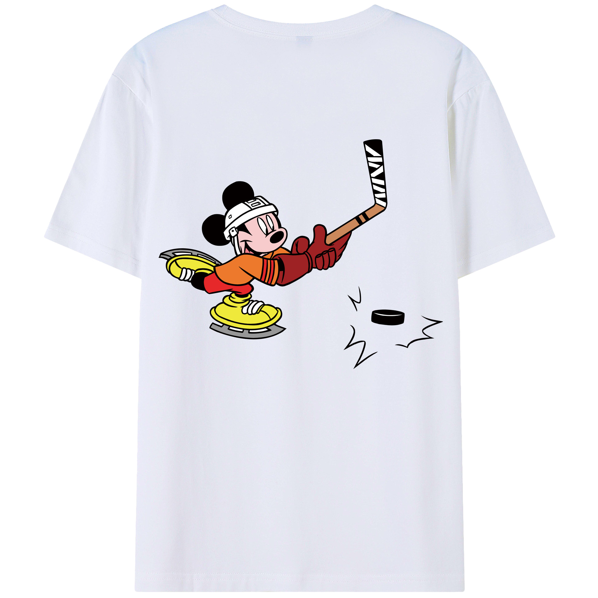 （画像用） ミッキーマウス Mickey Mouse レディース半袖Tシャツ(バックプリント)