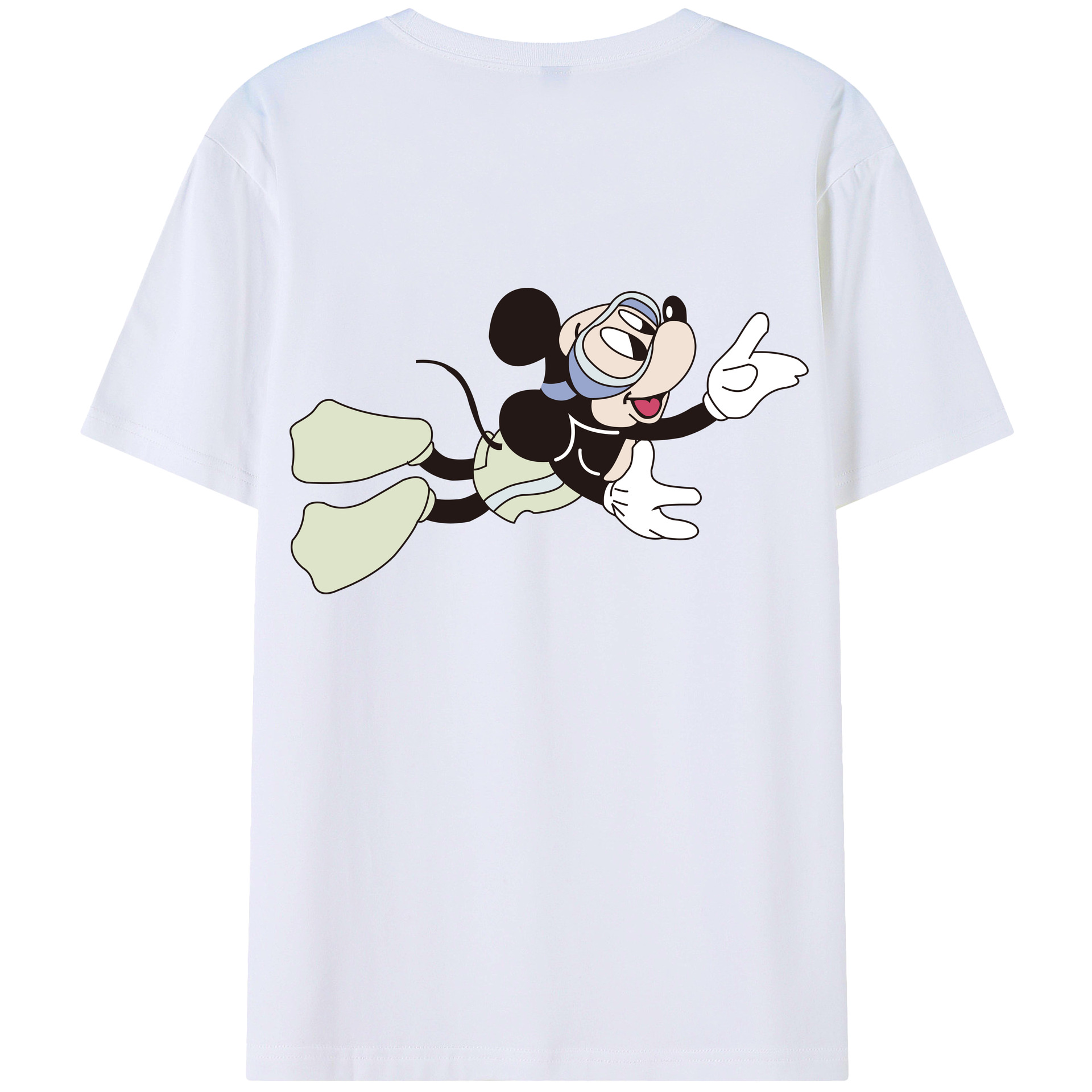 ミッキーマウス Mickey Mouse レディース半袖Tシャツ(バックプリント)