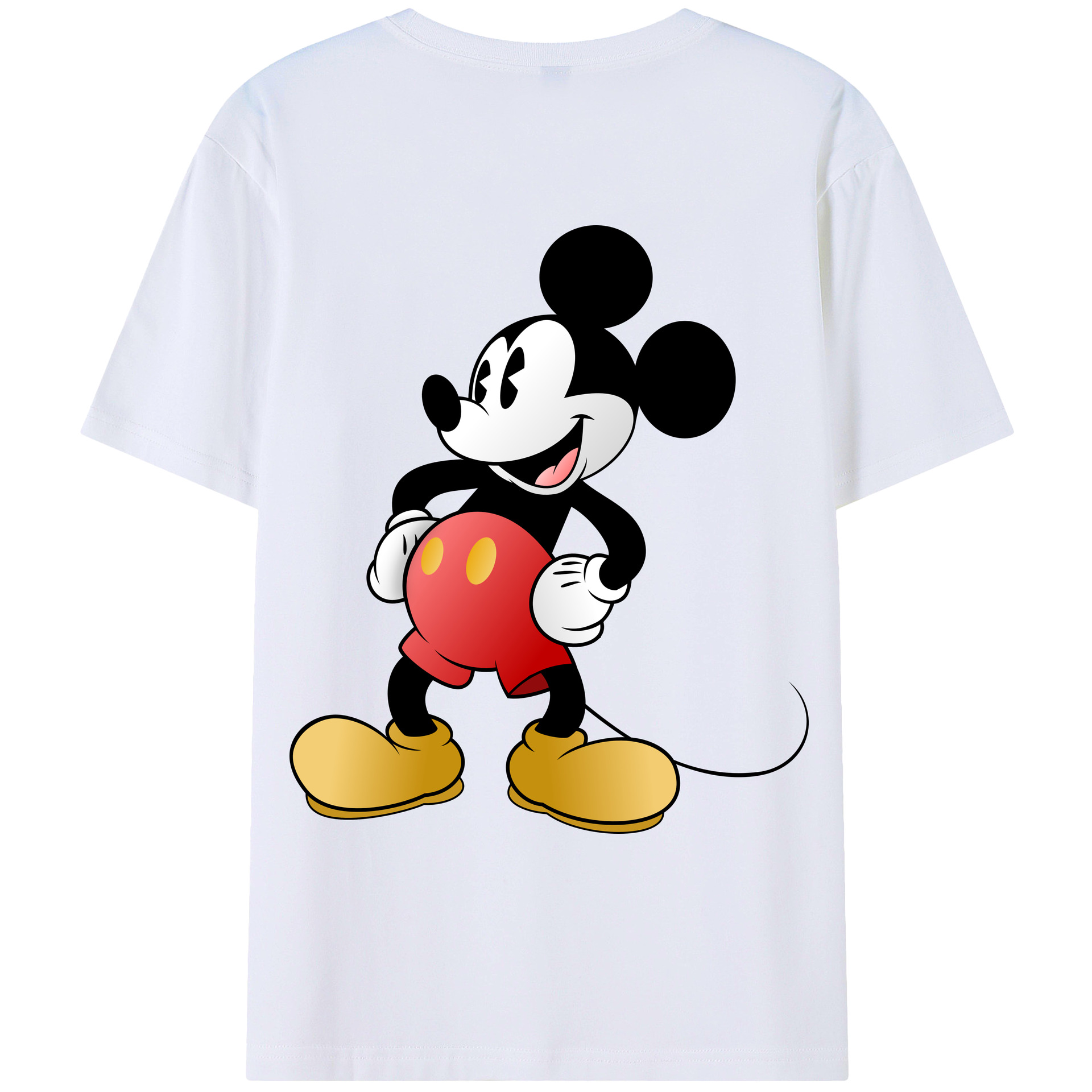 （画像用） ミッキーマウス Mickey Mouse レディース半袖Tシャツ(バックプリント)