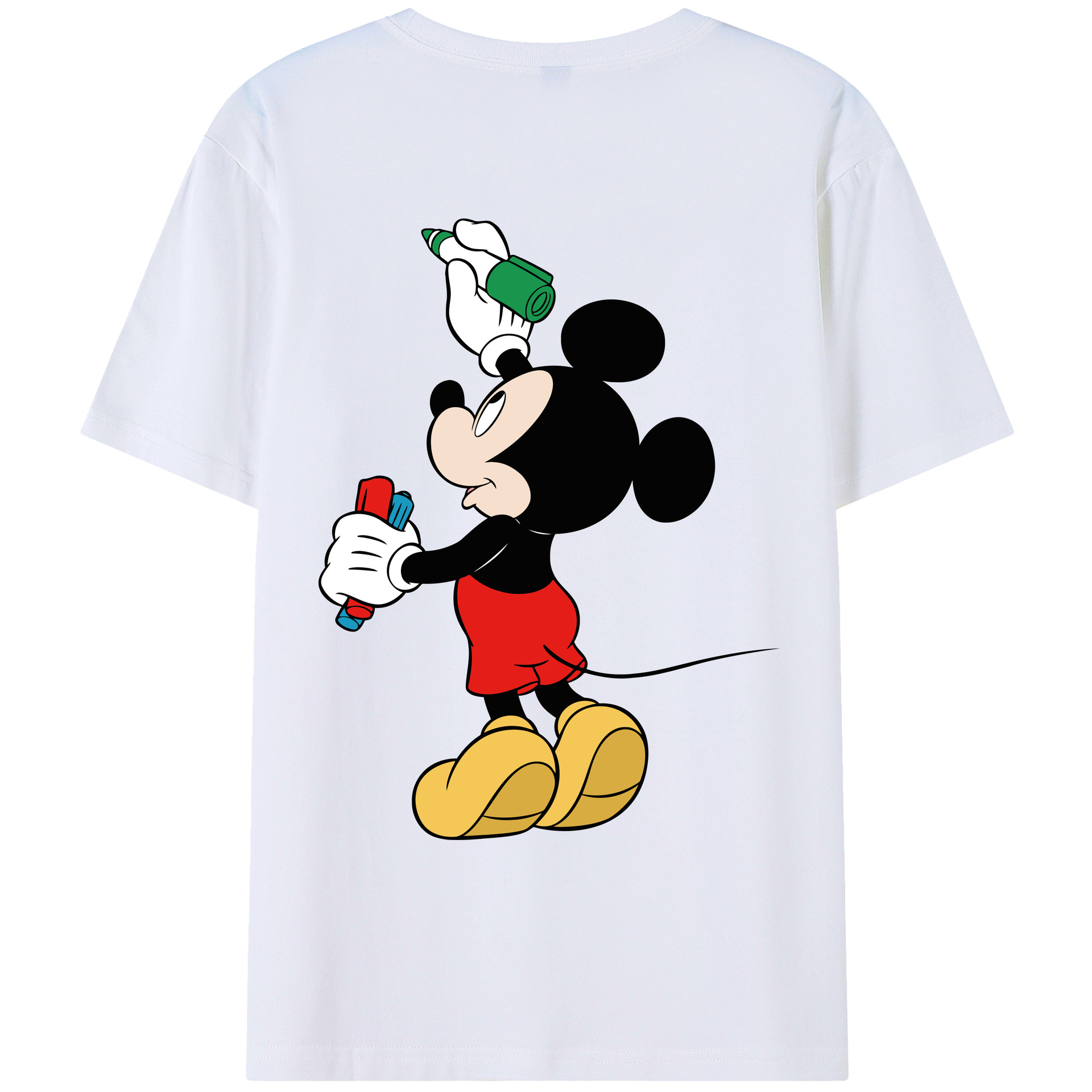 （画像用） ミッキーマウス Mickey Mouse レディース半袖Tシャツ(バックプリント)