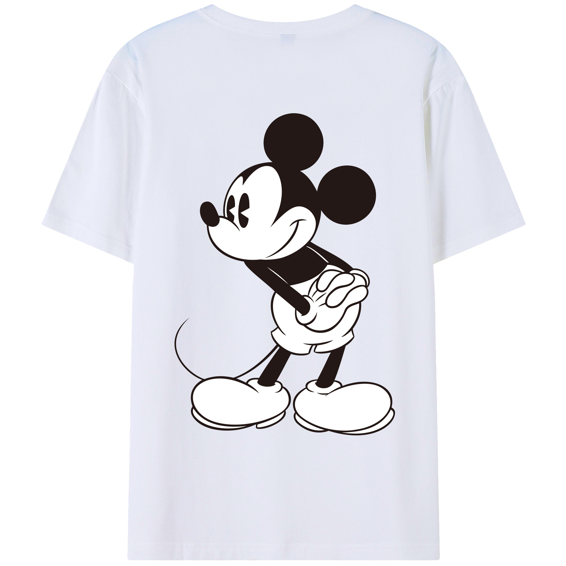 （画像用） ミッキーマウス Mickey Mouse レディース半袖Tシャツ(バックプリント)