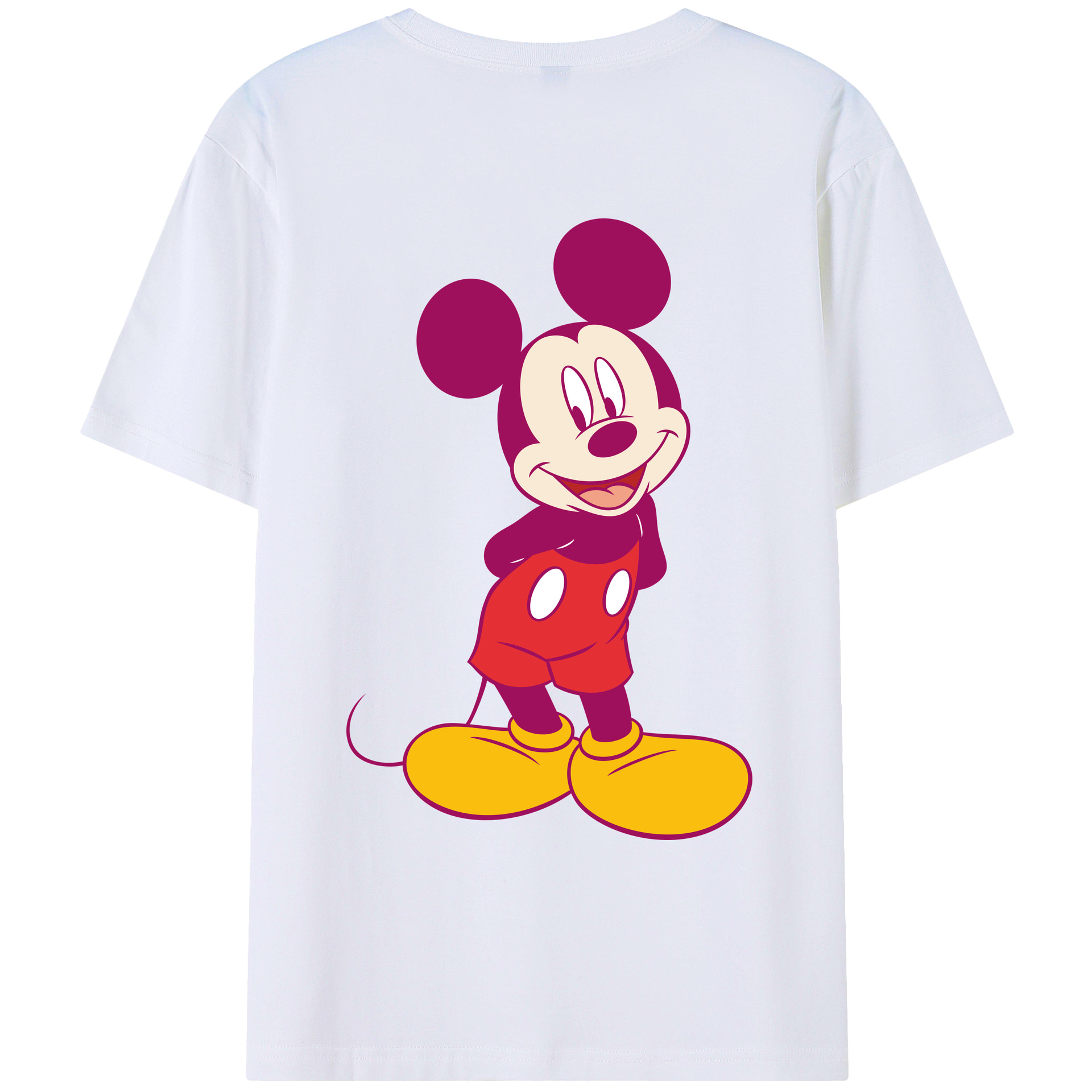 （画像用） ミッキーマウス Mickey Mouse レディース半袖Tシャツ(バックプリント)