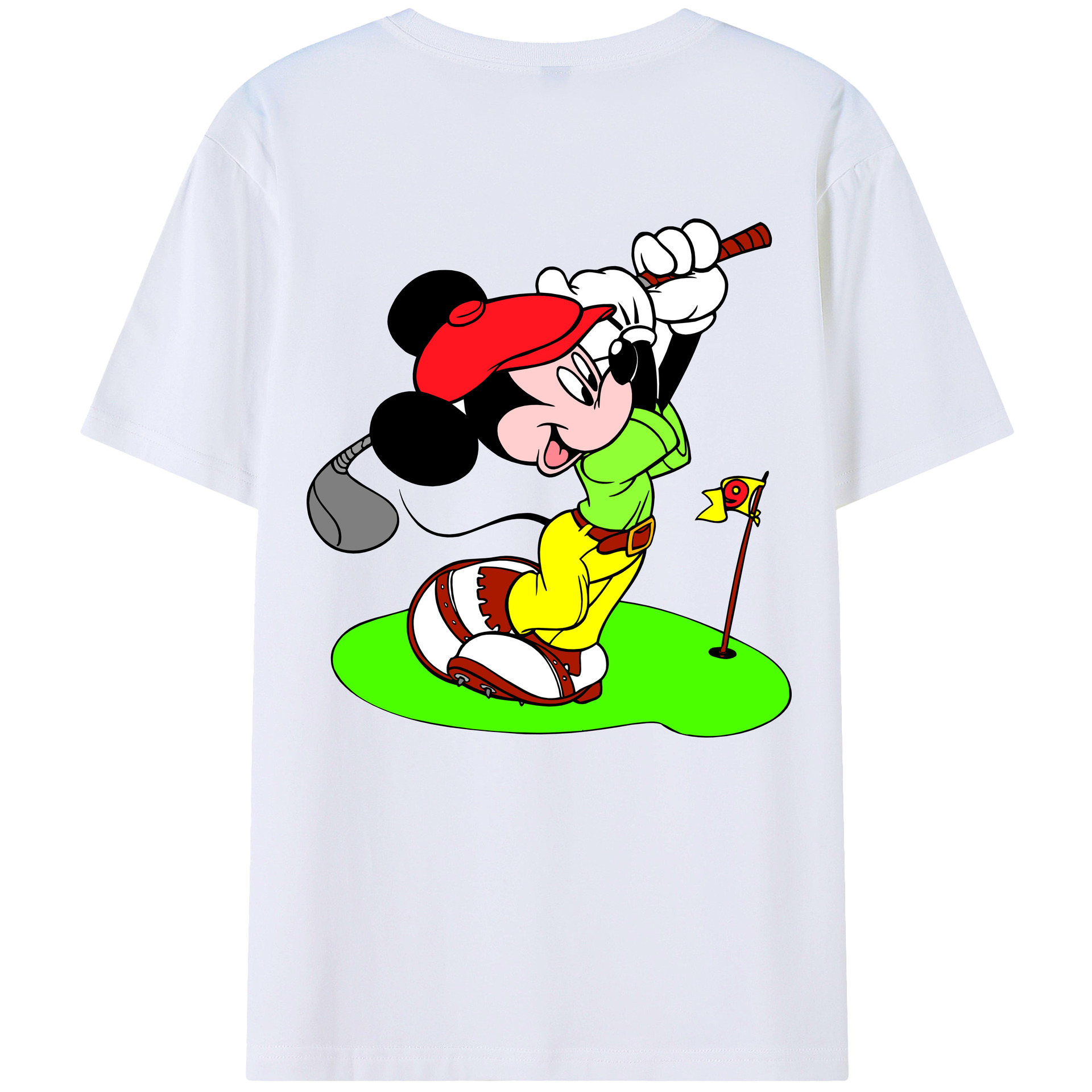 （画像用） ミッキーマウス Mickey Mouse レディース半袖Tシャツ(バックプリント)