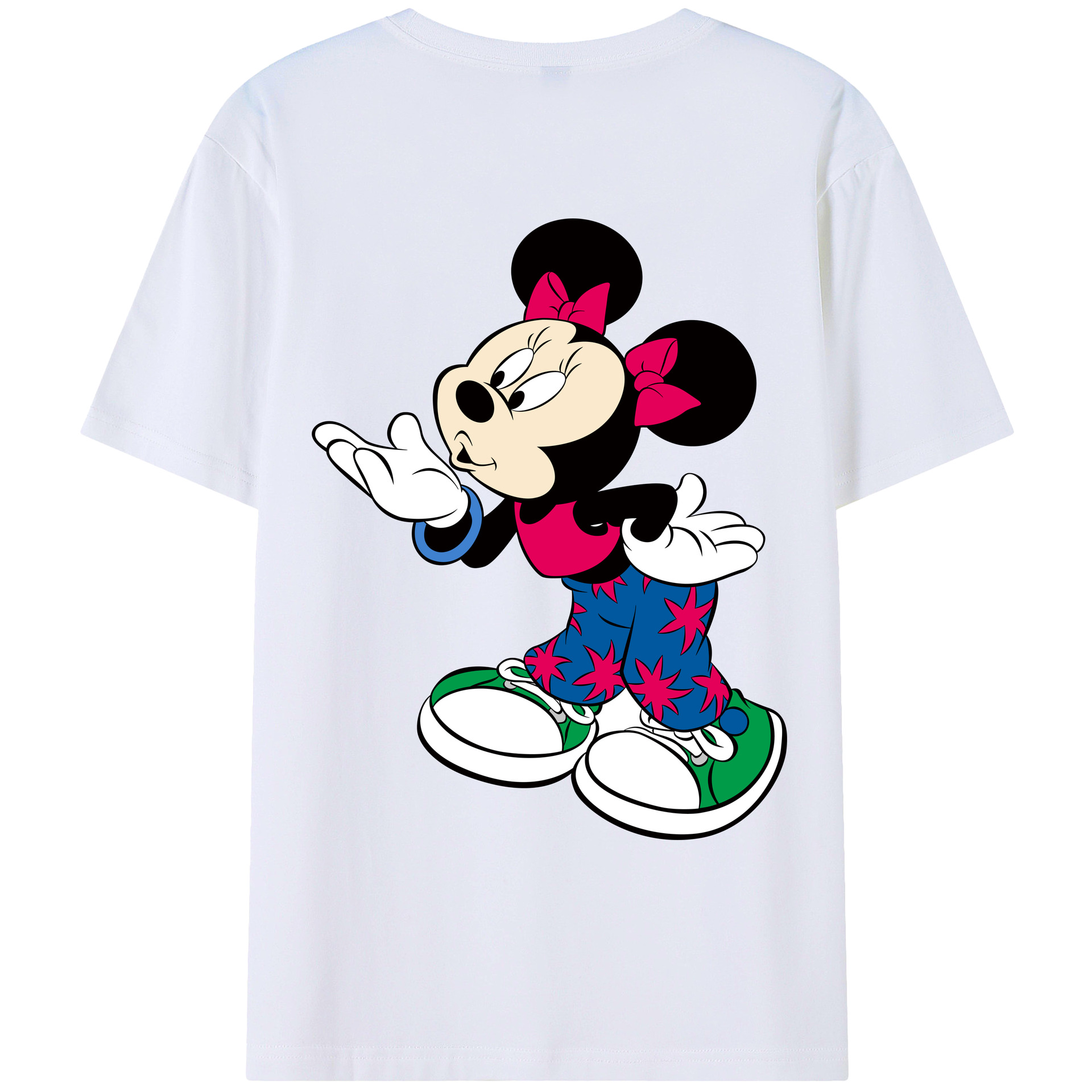 （画像用） ミッキーマウス Mickey Mouse レディース半袖Tシャツ(バックプリント)