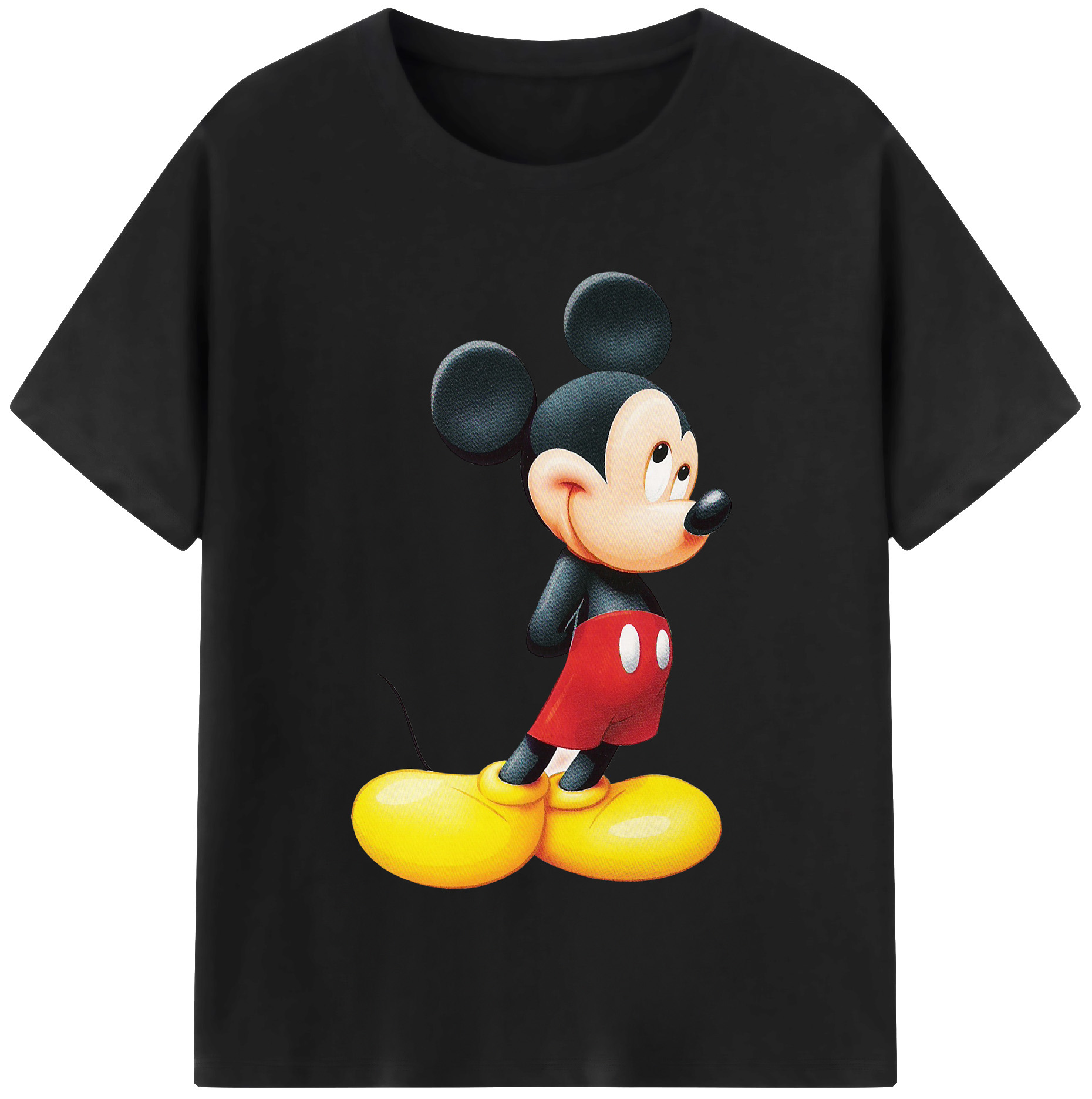 （画像用） ミッキーマウス Mickey Mouse レディースカジュアルプリントTシャツ（綿100％）