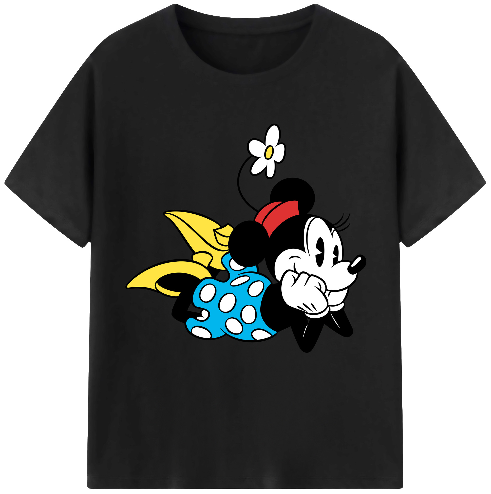 （画像用） ミッキーマウス Mickey Mouse レディースカジュアルプリントTシャツ（綿100％）