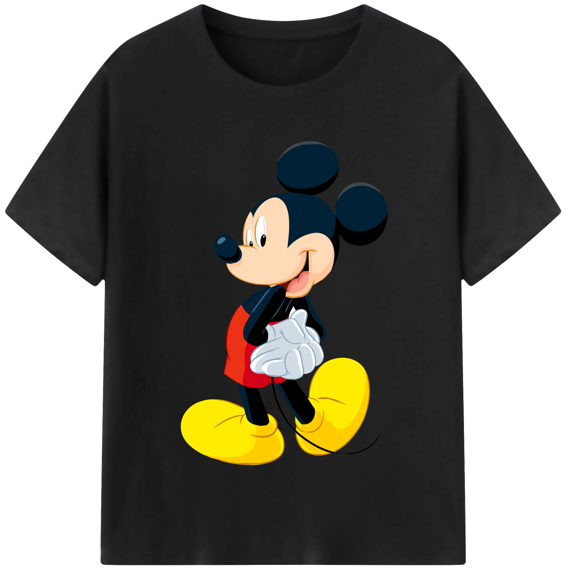 （画像用） ミッキーマウス Mickey Mouse レディースカジュアルプリントTシャツ（綿100％）