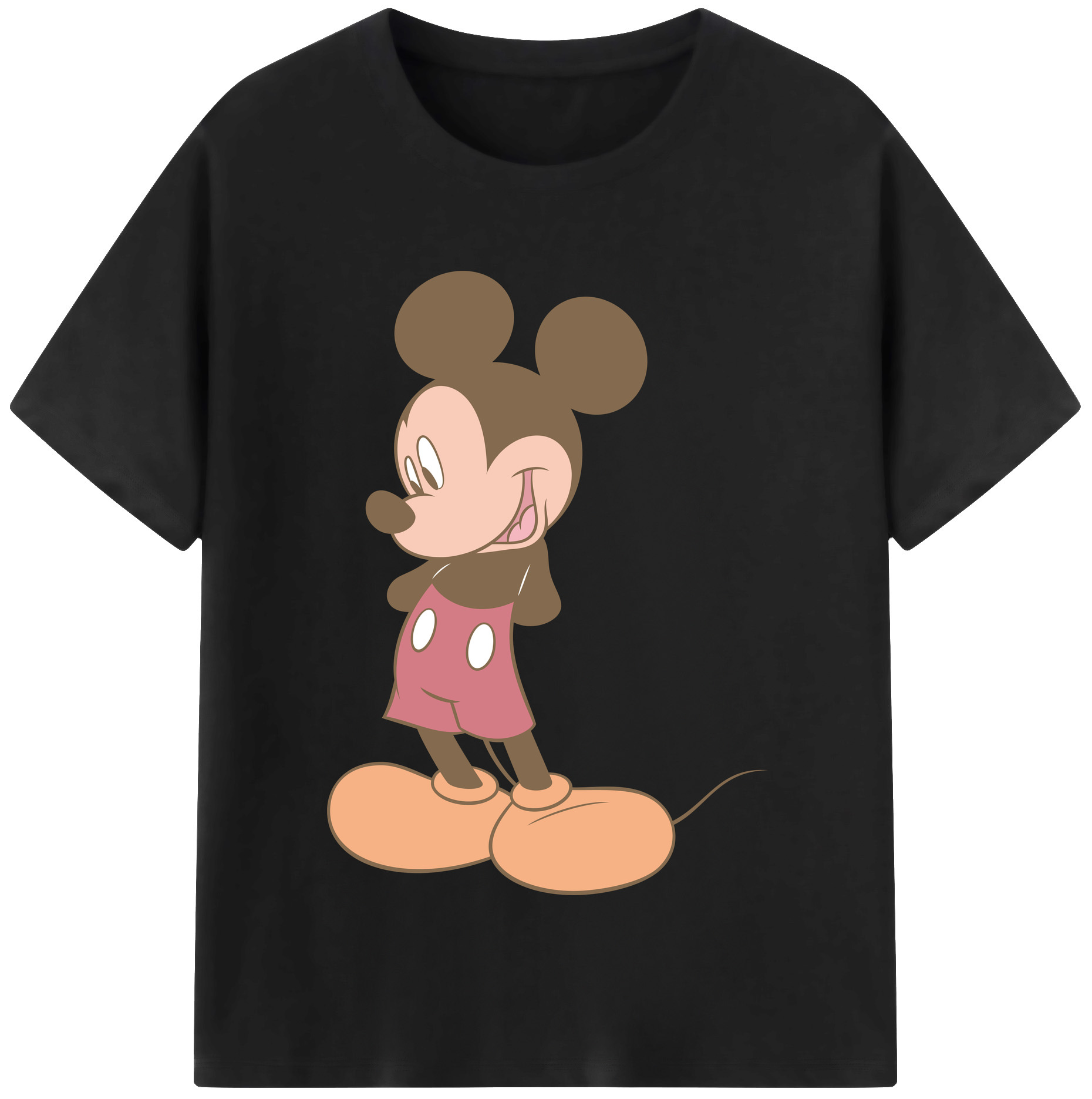 （画像用） ミッキーマウス Mickey Mouse レディースカジュアルプリントTシャツ（綿100％）