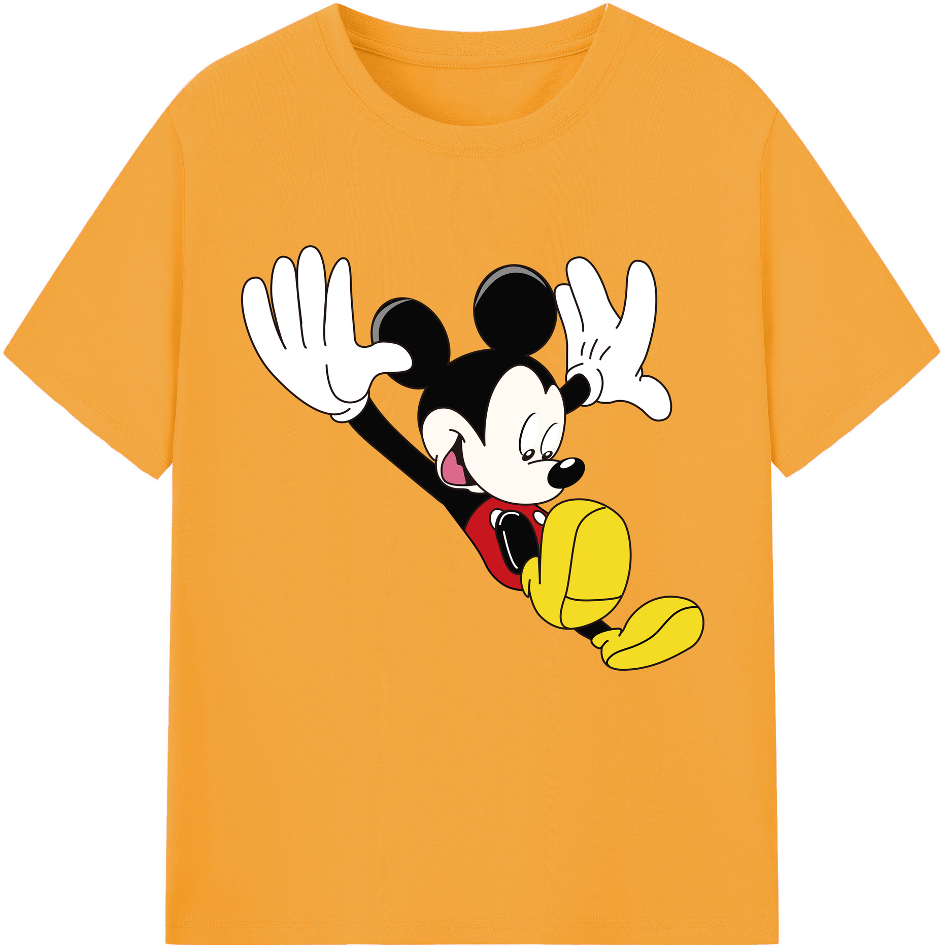 （画像用） ミッキーマウス Mickey Mouse レディースカジュアルプリントTシャツ（綿100％）