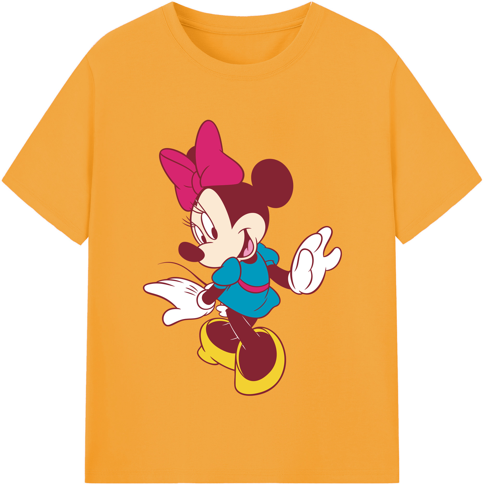 （画像用） ミッキーマウス Mickey Mouse レディースカジュアルプリントTシャツ（綿100％）