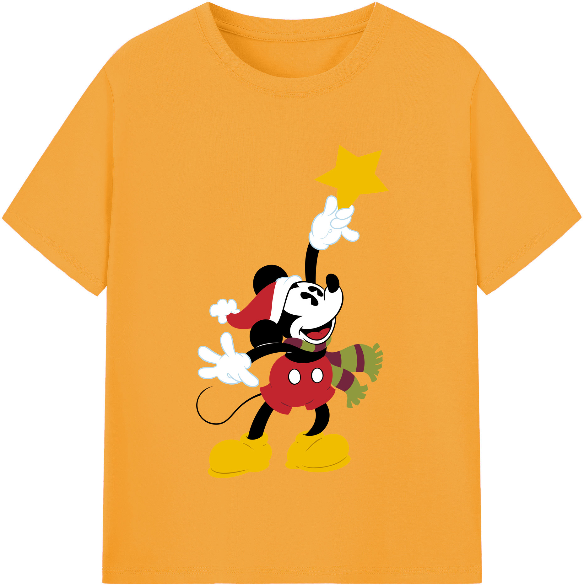 （画像用） ミッキーマウス Mickey Mouse レディースカジュアルプリントTシャツ（綿100％）
