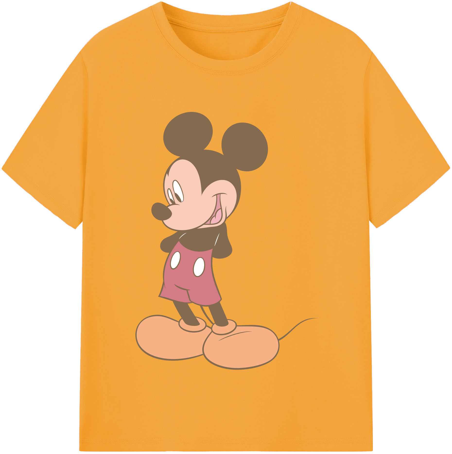 （画像用） ミッキーマウス Mickey Mouse レディースカジュアルプリントTシャツ（綿100％）