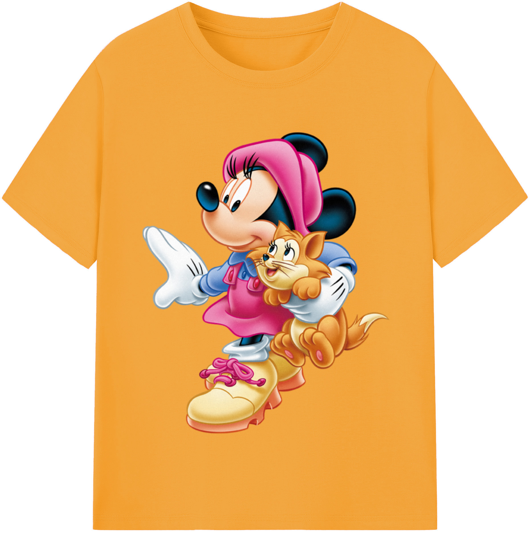 （画像用） ミッキーマウス Mickey Mouse レディースカジュアルプリントTシャツ（綿100％）