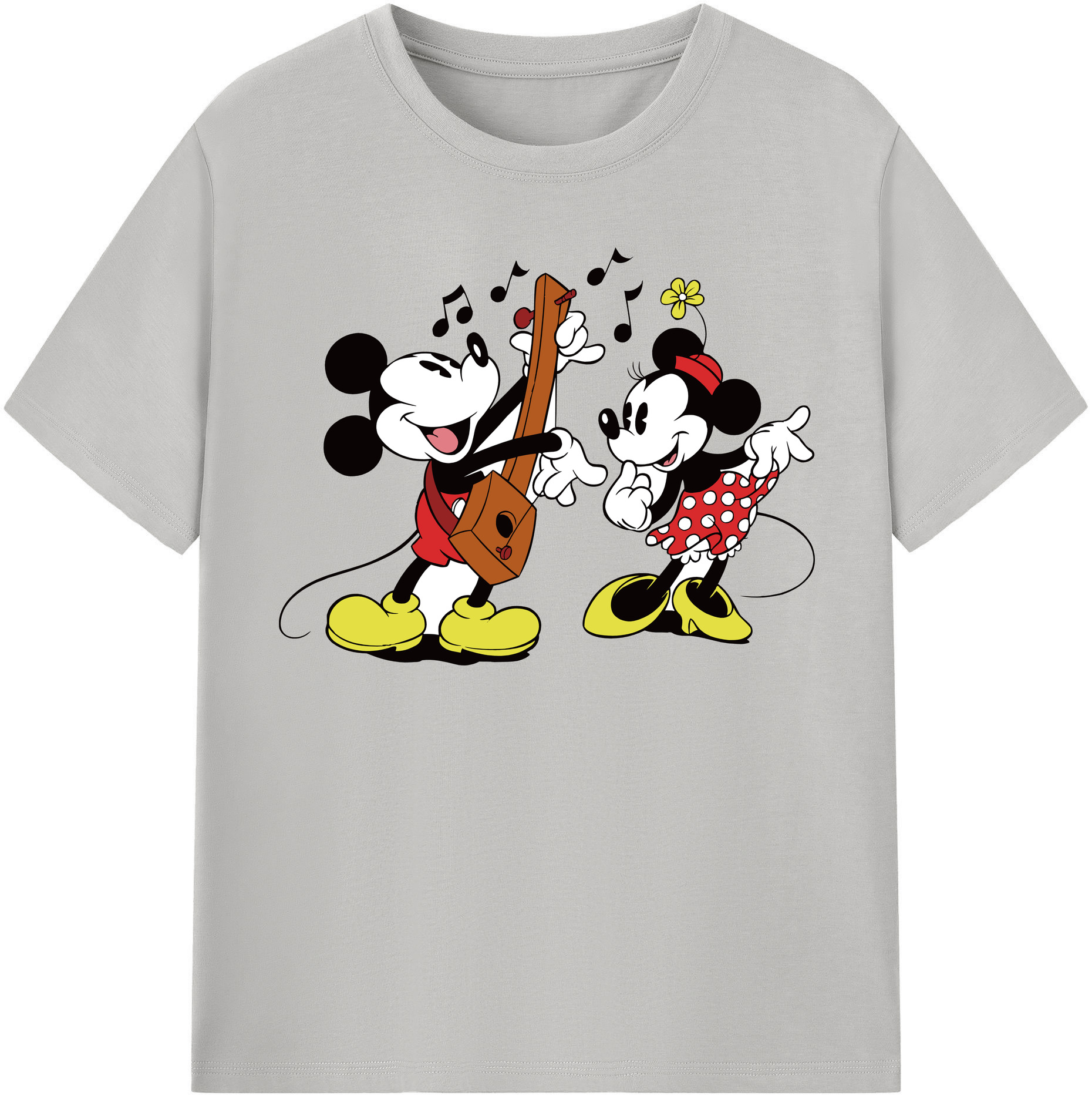 （画像用） ミッキーマウス Mickey Mouse レディースカジュアルプリントTシャツ（綿100％）
