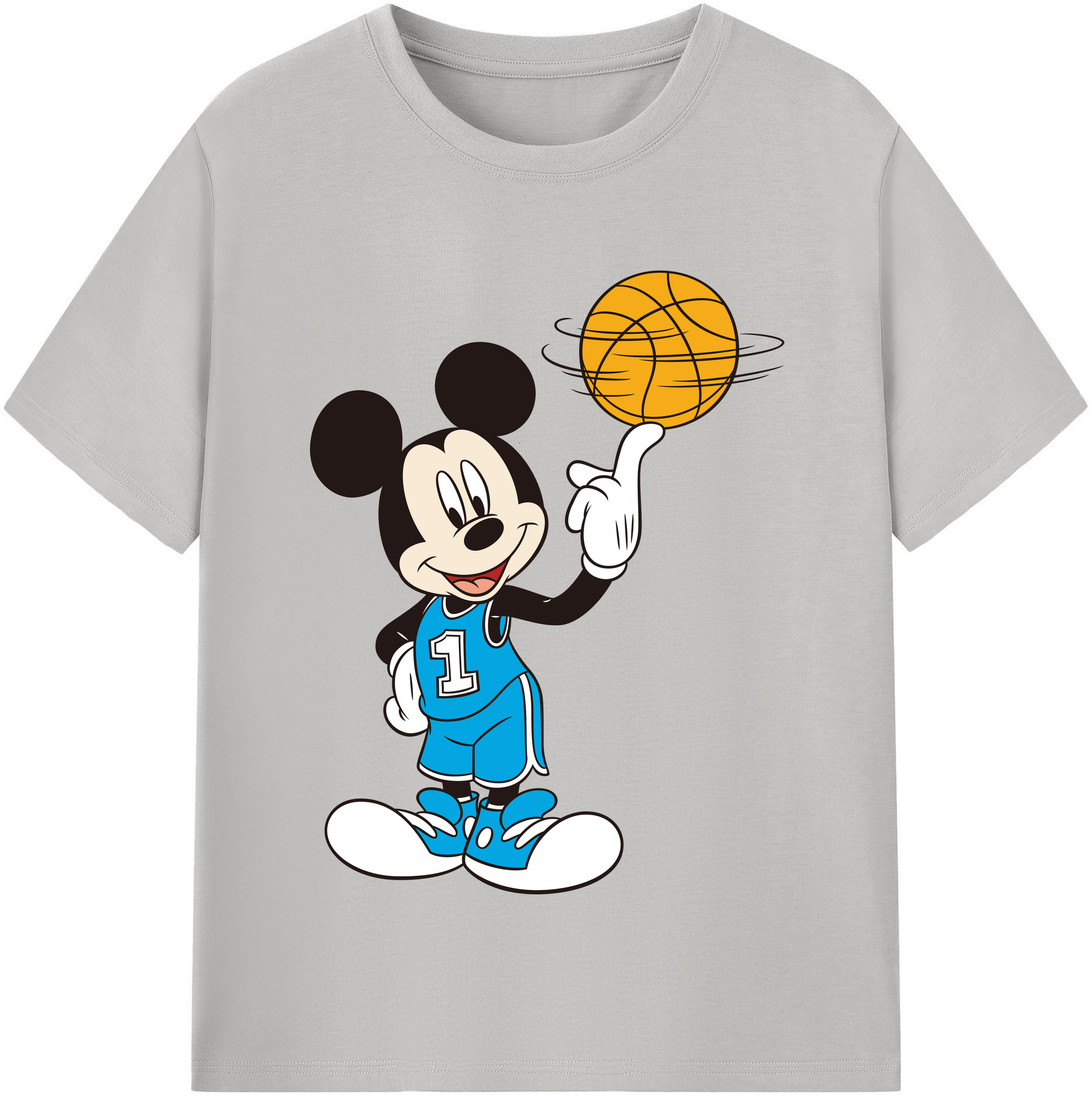 （画像用） ミッキーマウス Mickey Mouse レディースカジュアルプリントTシャツ（綿100％）
