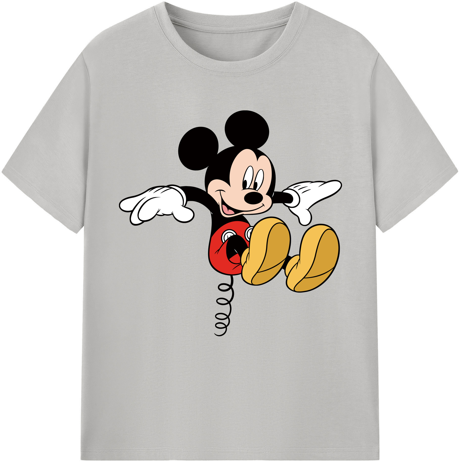 （画像用） ミッキーマウス Mickey Mouse レディースカジュアルプリントTシャツ（綿100％）