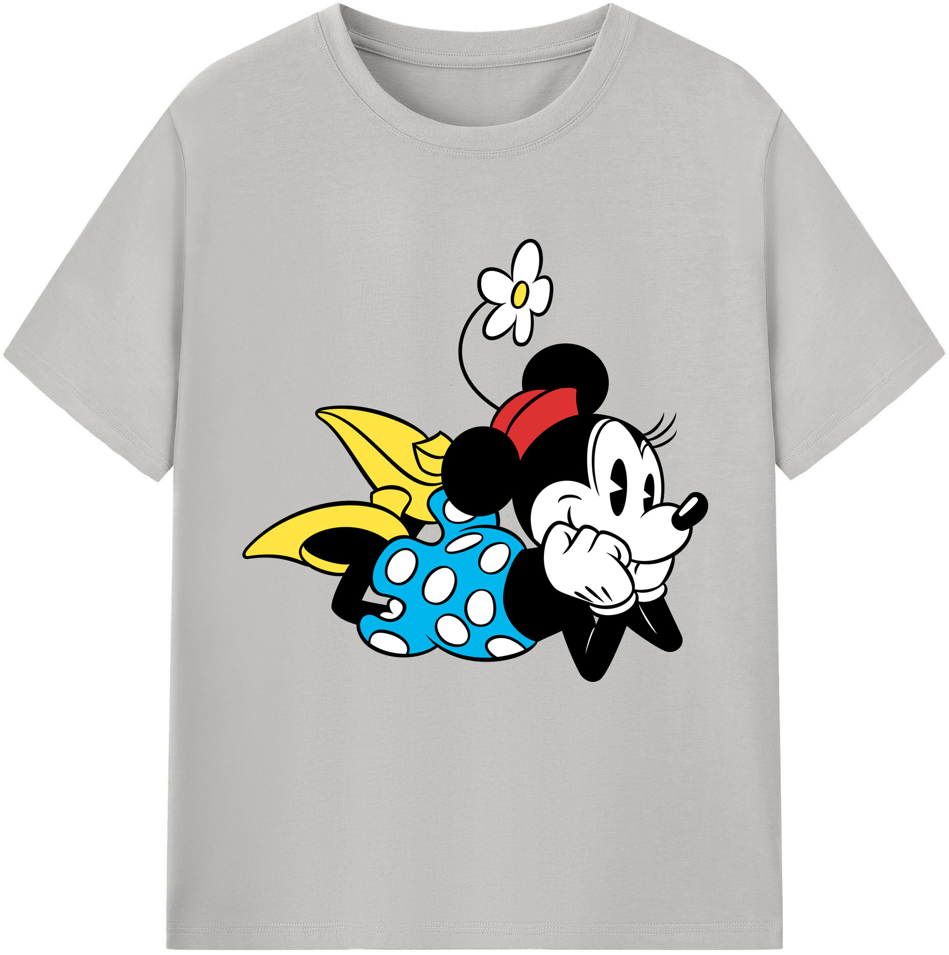 （画像用） ミッキーマウス Mickey Mouse レディースカジュアルプリントTシャツ（綿100％）