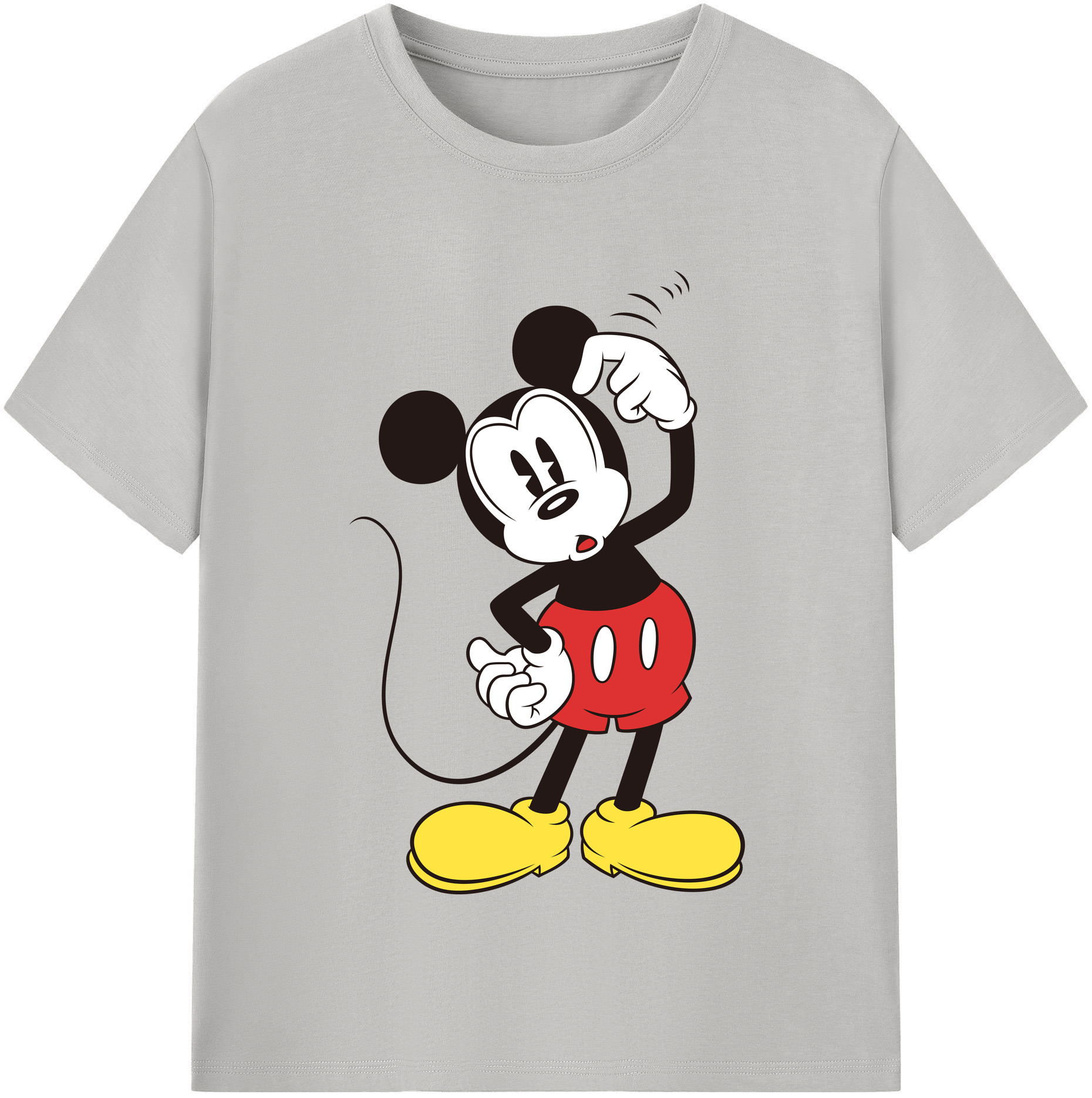 （画像用） ミッキーマウス Mickey Mouse レディースカジュアルプリントTシャツ（綿100％）