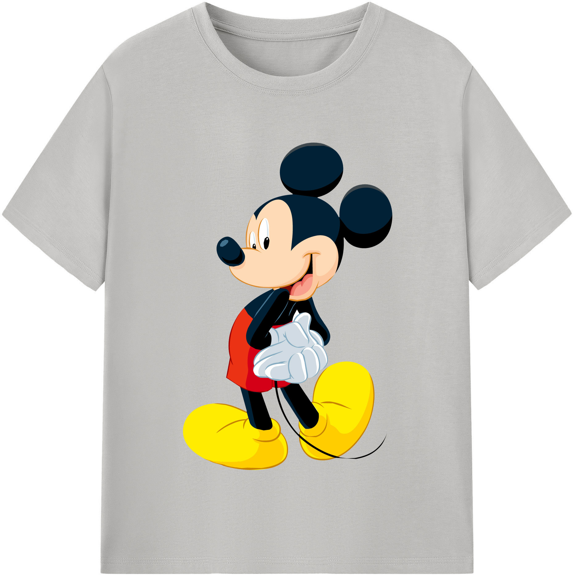 （画像用） ミッキーマウス Mickey Mouse レディースカジュアルプリントTシャツ（綿100％）