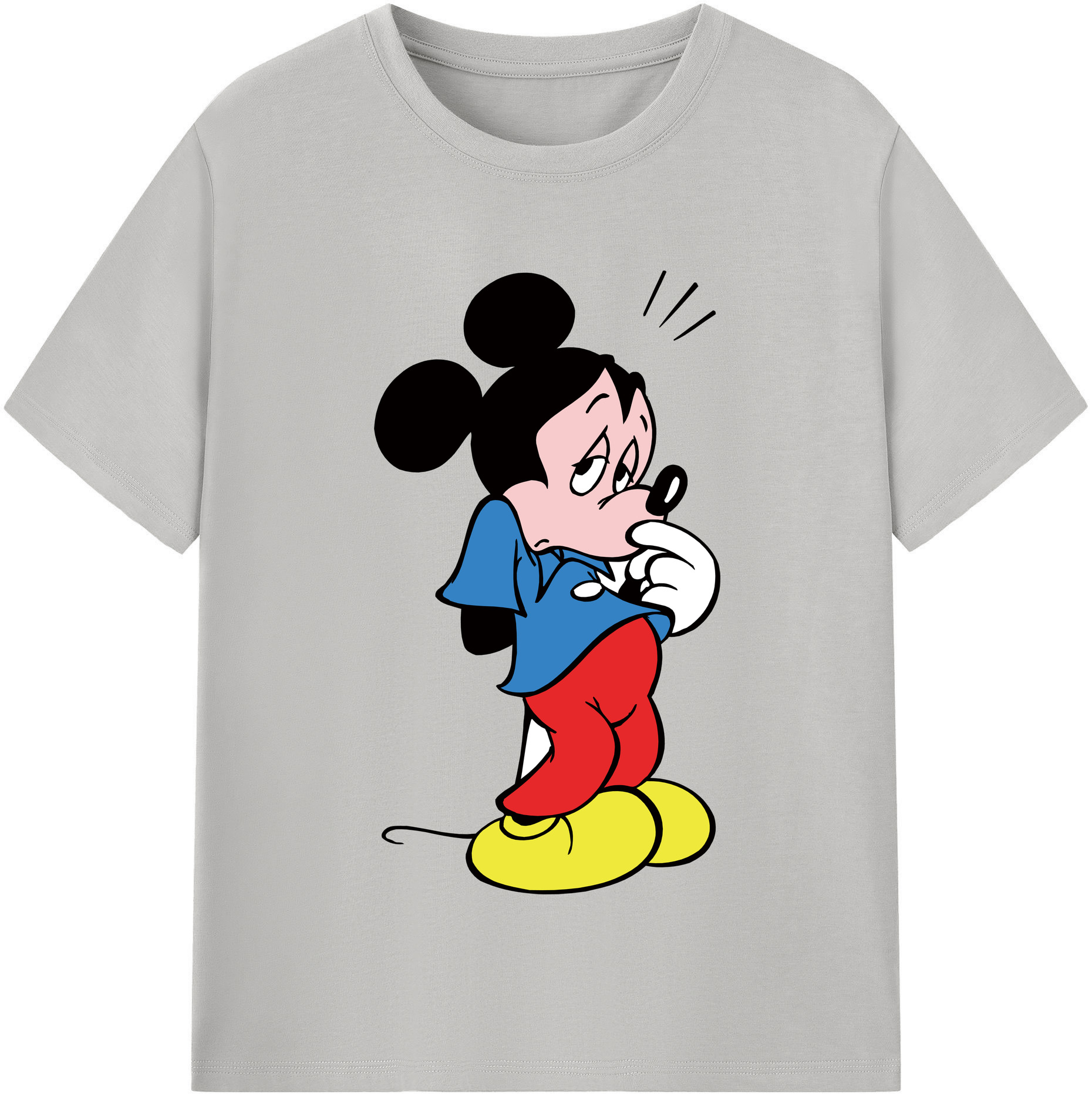 （画像用） ミッキーマウス Mickey Mouse レディースカジュアルプリントTシャツ（綿100％）