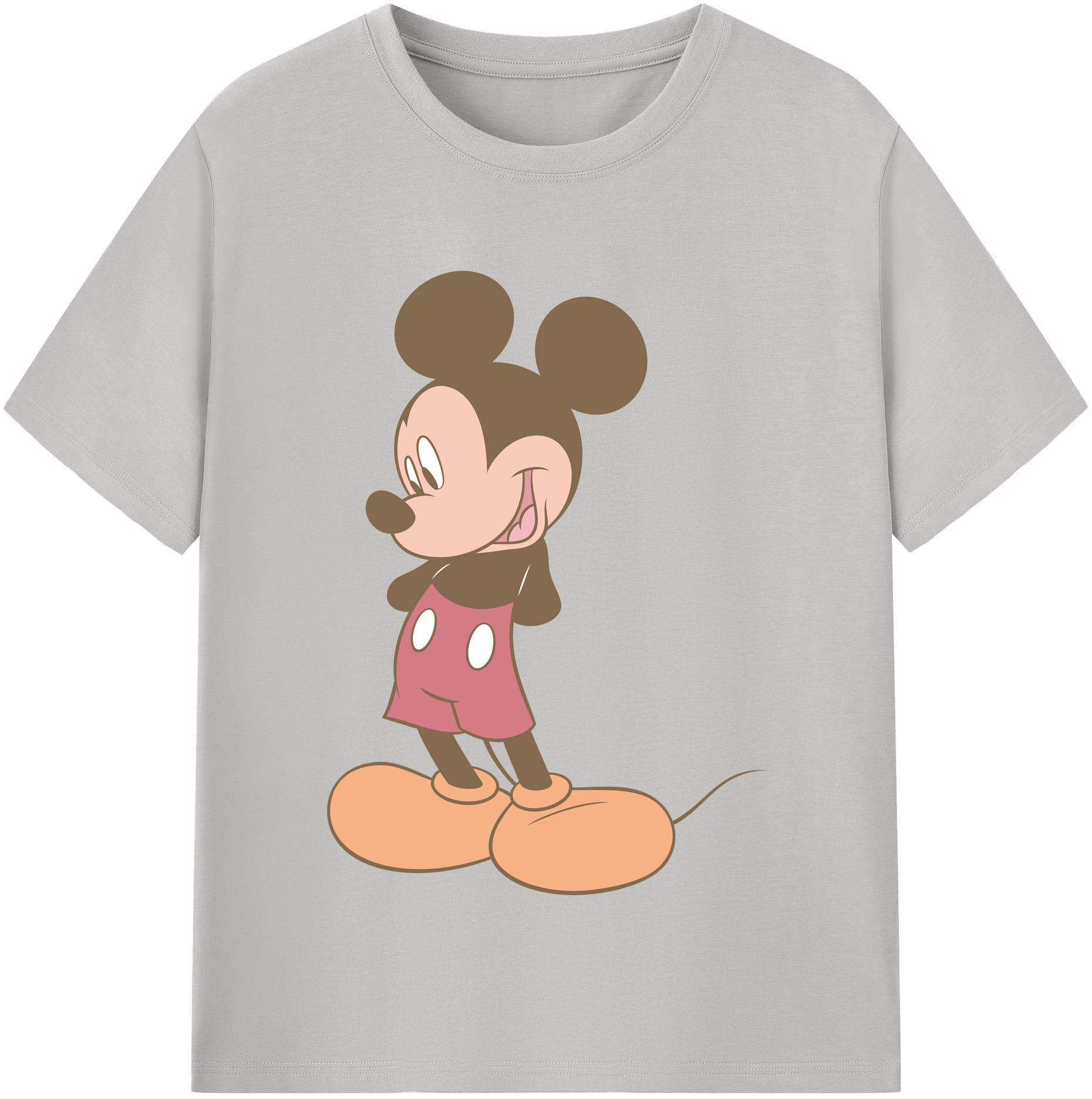 （画像用） ミッキーマウス Mickey Mouse レディースカジュアルプリントTシャツ（綿100％）
