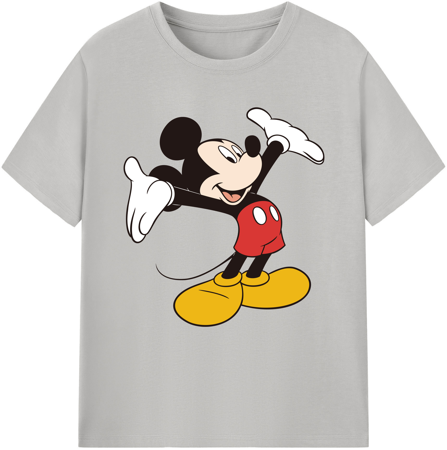 （画像用） ミッキーマウス Mickey Mouse レディースカジュアルプリントTシャツ（綿100％）