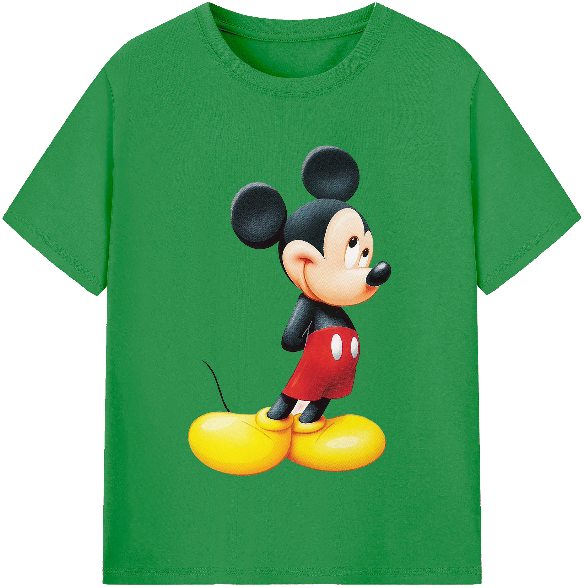 （画像用） ミッキーマウス Mickey Mouse レディースカジュアルプリントTシャツ（綿100％）