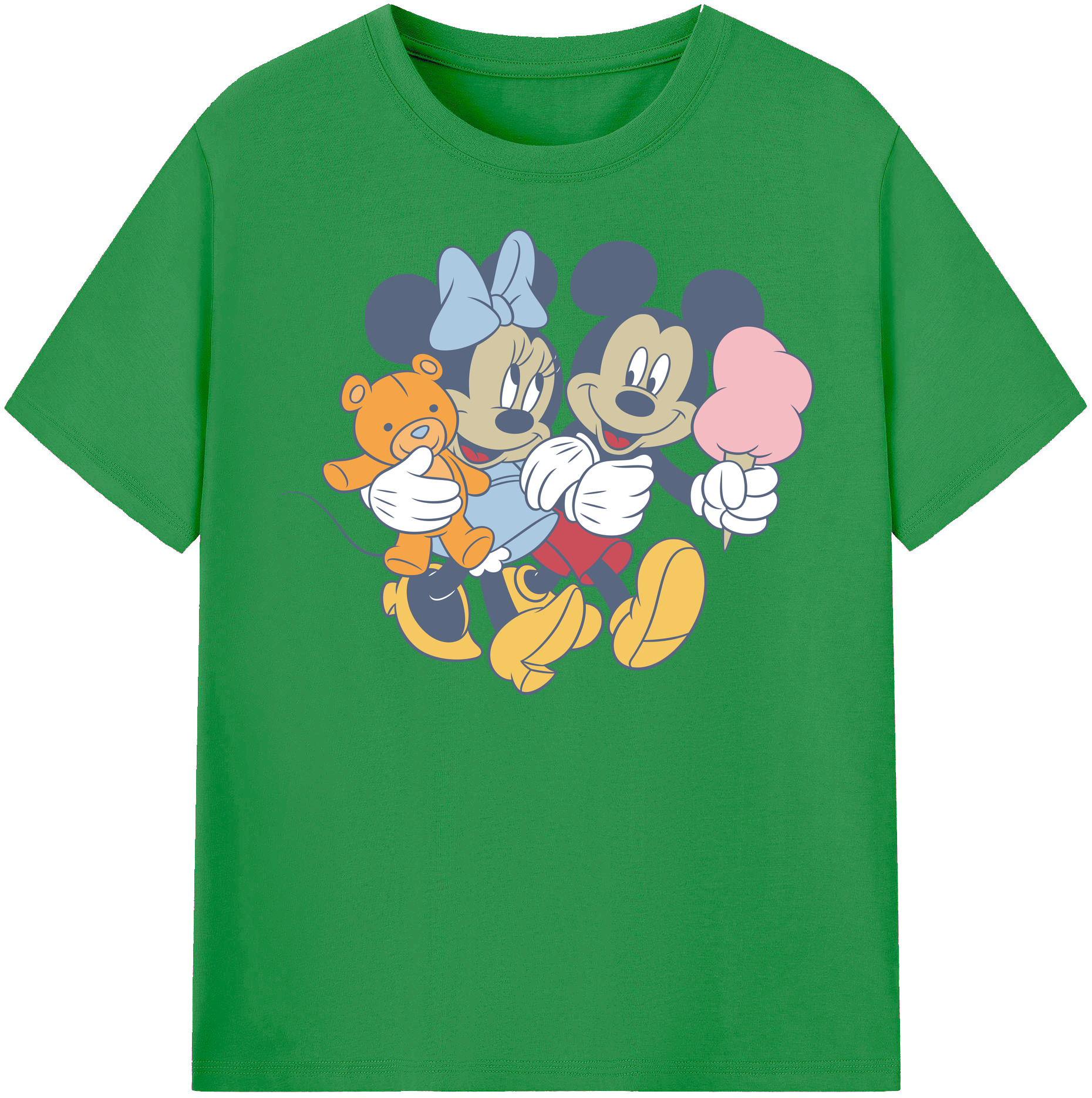 （画像用） ミッキーマウス Mickey Mouse レディースカジュアルプリントTシャツ（綿100％）