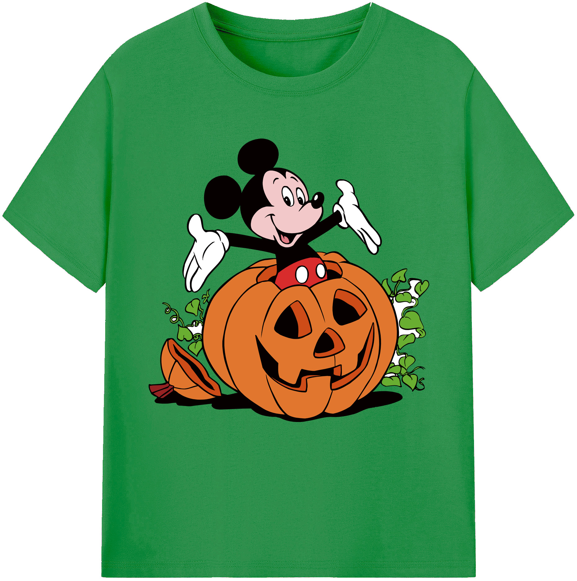 （画像用） ミッキーマウス Mickey Mouse レディースカジュアルプリントTシャツ（綿100％）