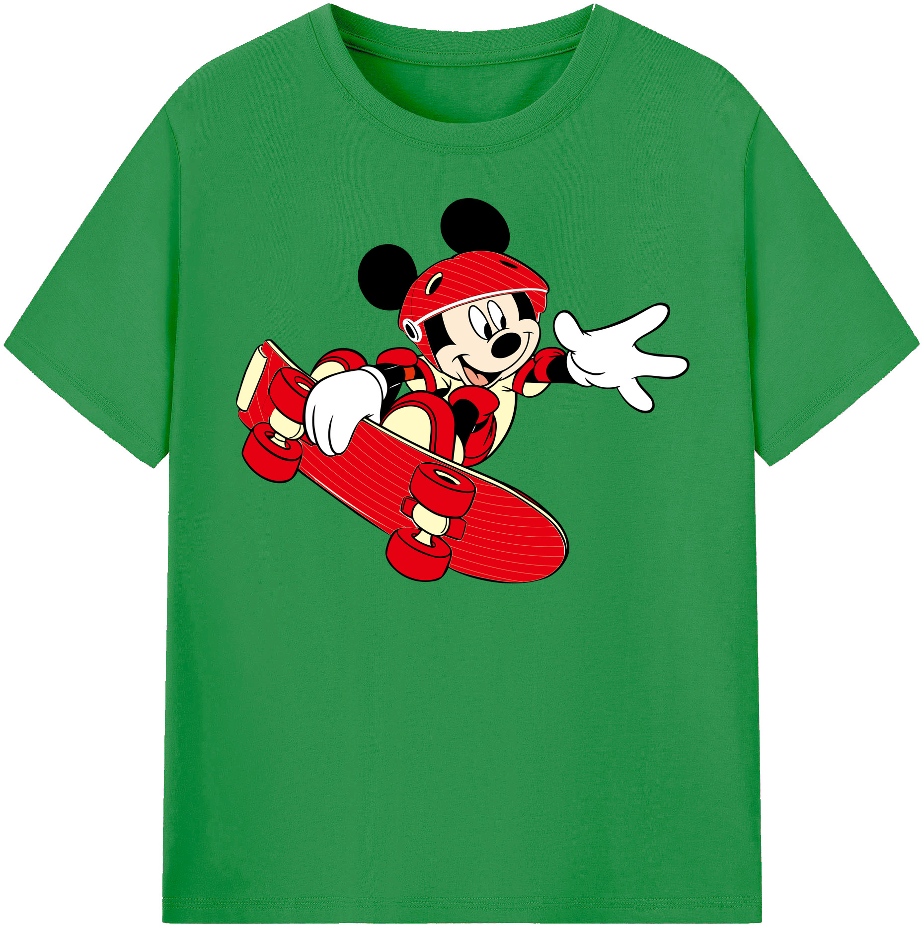 （画像用） ミッキーマウス Mickey Mouse レディースカジュアルプリントTシャツ（綿100％）