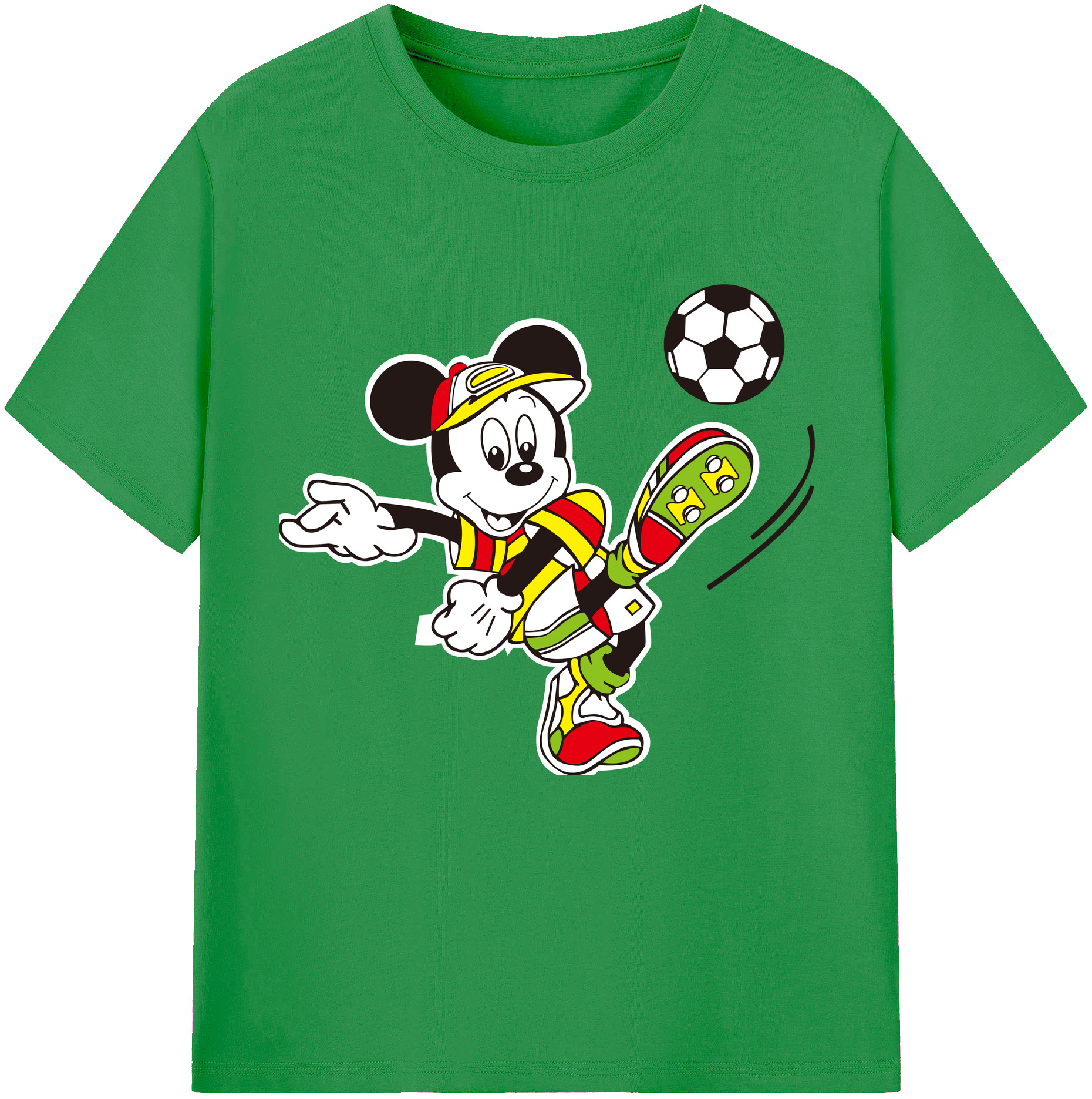 （画像用） ミッキーマウス Mickey Mouse レディースカジュアルプリントTシャツ（綿100％）