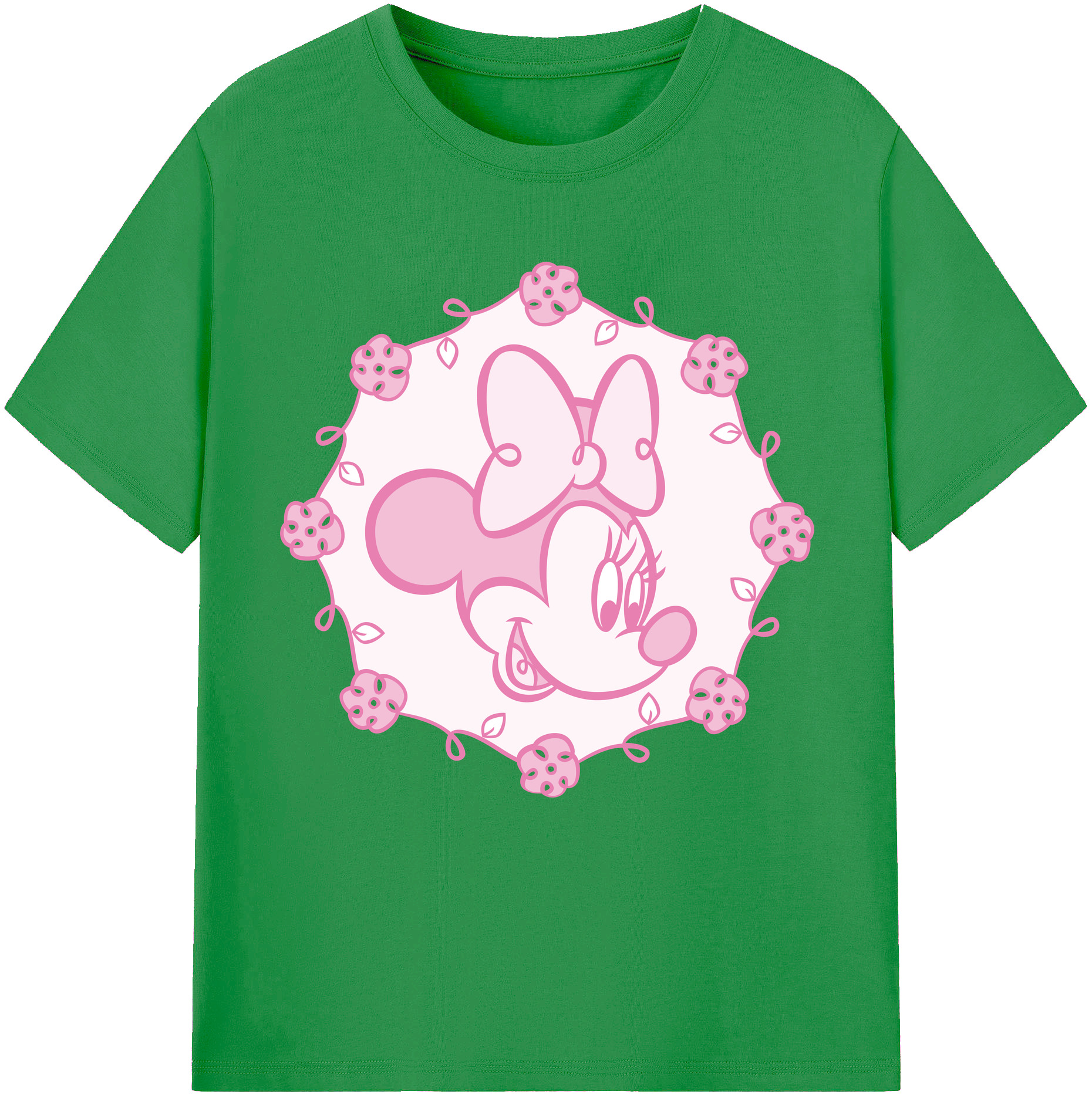 （画像用） ミッキーマウス Mickey Mouse レディースカジュアルプリントTシャツ（綿100％）
