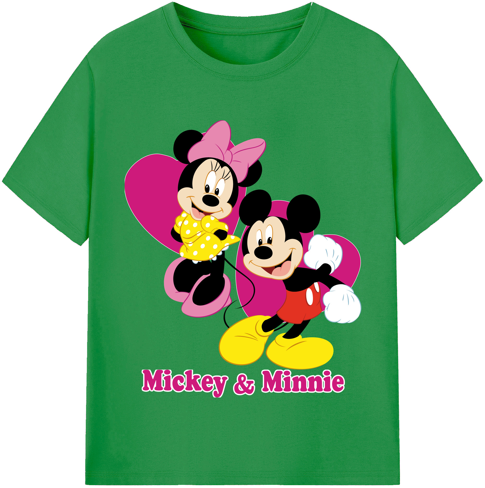（画像用） ミッキーマウス Mickey Mouse レディースカジュアルプリントTシャツ（綿100％）