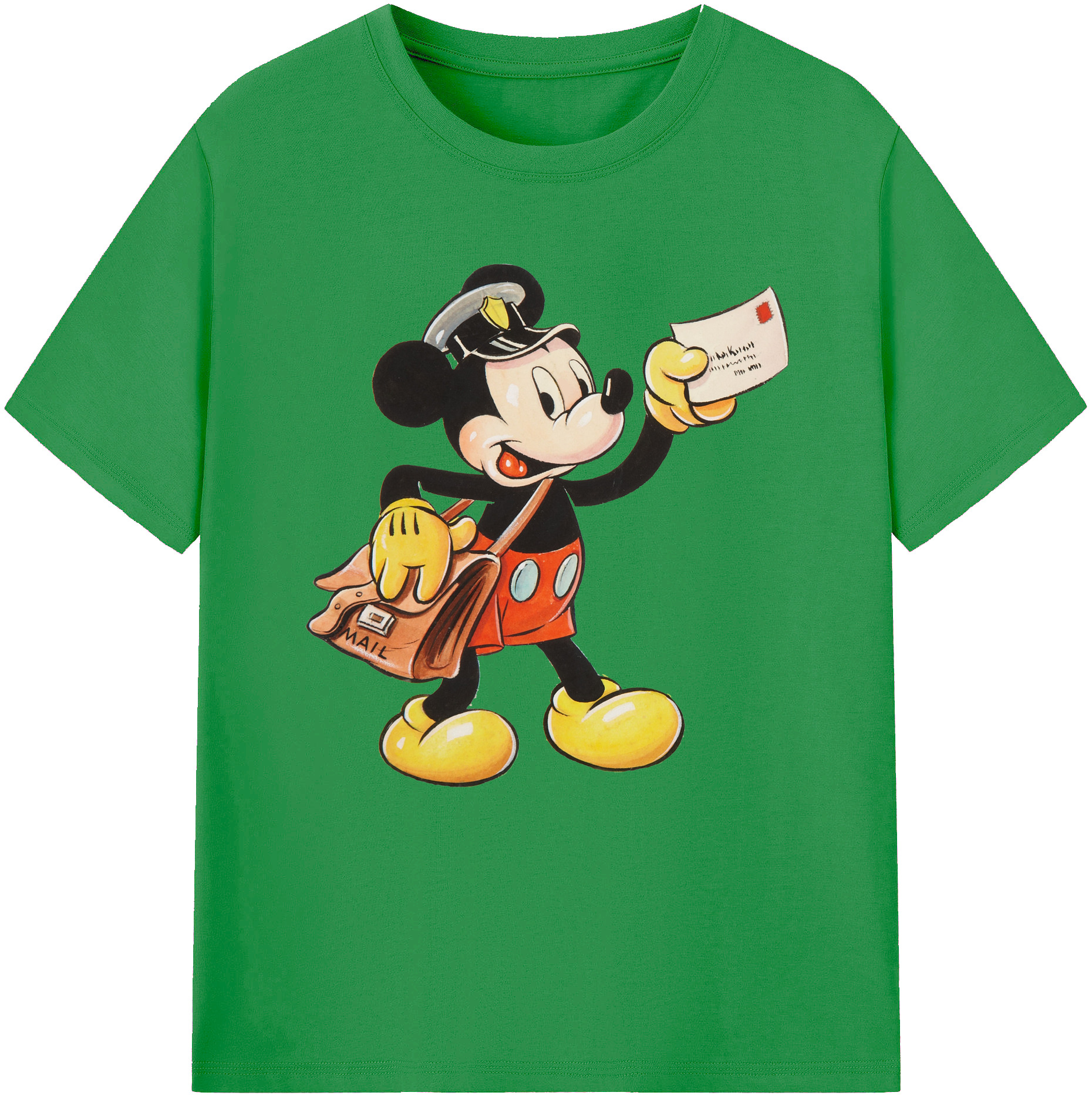 （画像用） ミッキーマウス Mickey Mouse レディースカジュアルプリントTシャツ（綿100％）