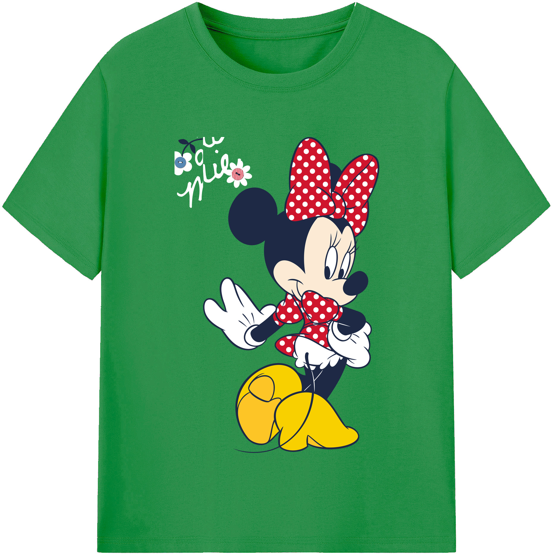 （画像用） ミッキーマウス Mickey Mouse レディースカジュアルプリントTシャツ（綿100％）