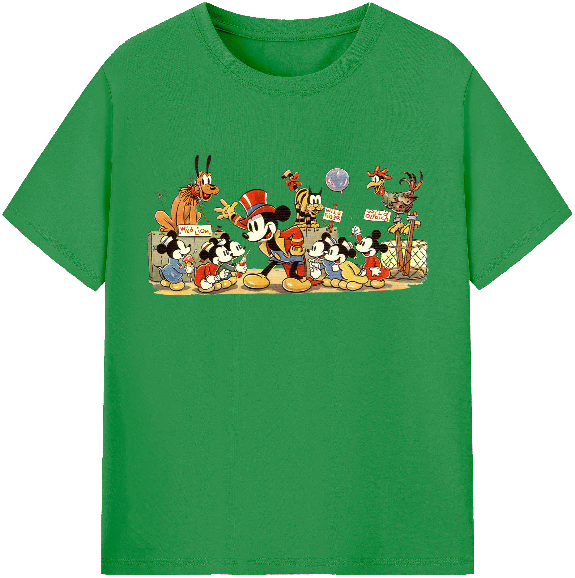 （画像用） ミッキーマウス Mickey Mouse レディースカジュアルプリントTシャツ（綿100％）