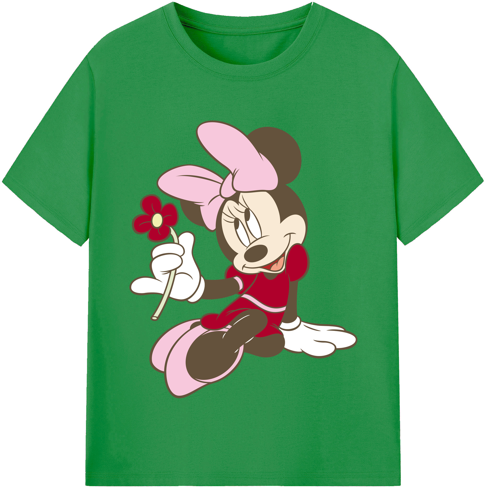 （画像用） ミッキーマウス Mickey Mouse レディースカジュアルプリントTシャツ（綿100％）