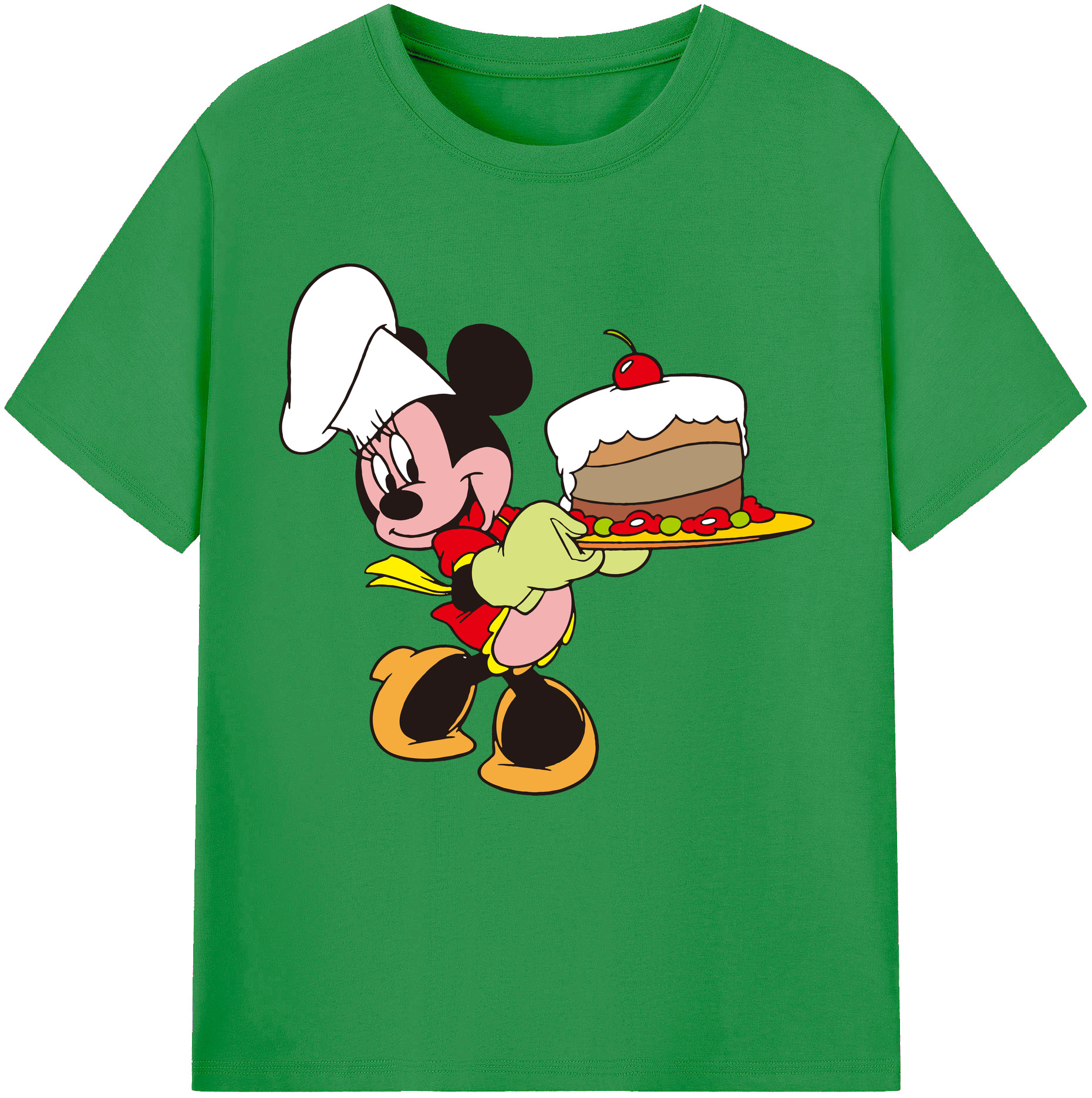 （画像用） ミッキーマウス Mickey Mouse レディースカジュアルプリントTシャツ（綿100％）