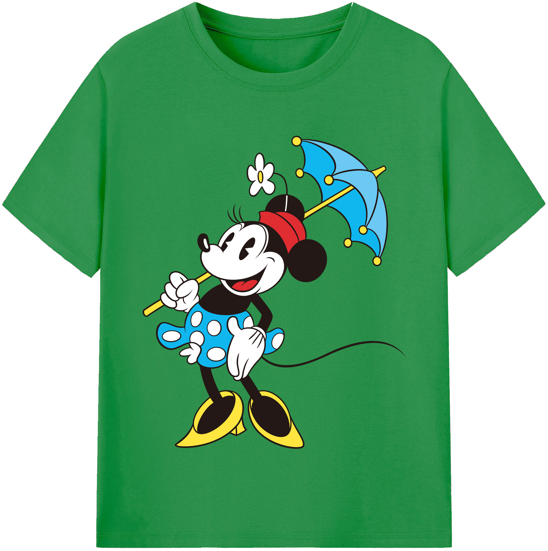 （画像用） ミッキーマウス Mickey Mouse レディースカジュアルプリントTシャツ（綿100％）