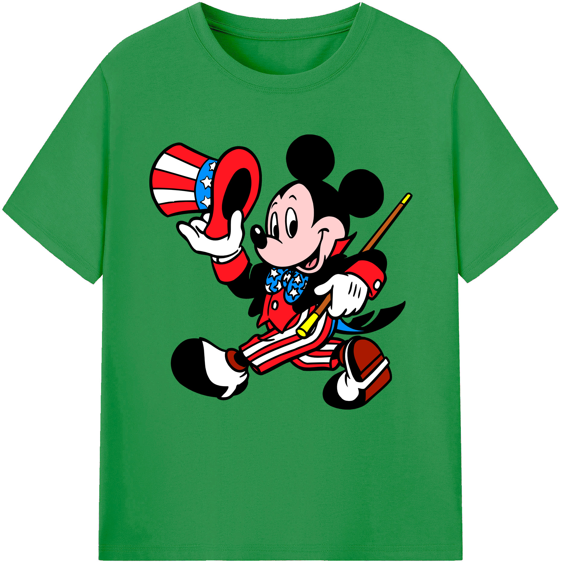 （画像用） ミッキーマウス Mickey Mouse レディースカジュアルプリントTシャツ（綿100％）