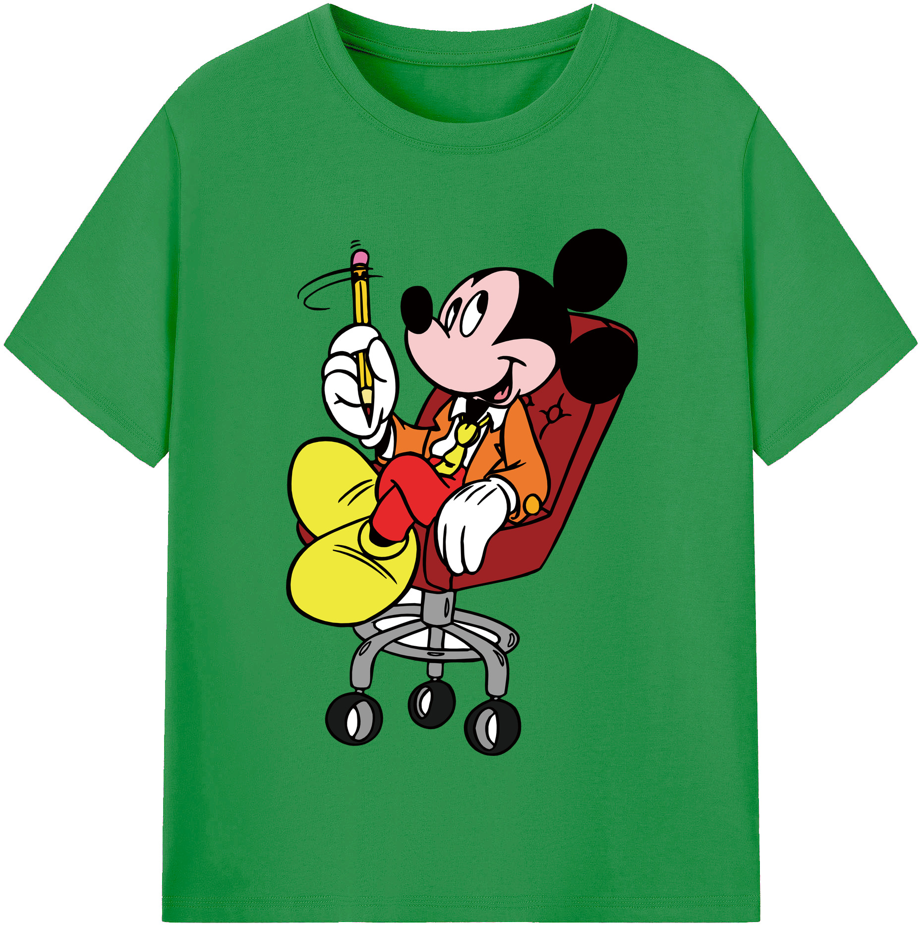 （画像用） ミッキーマウス Mickey Mouse レディースカジュアルプリントTシャツ（綿100％）