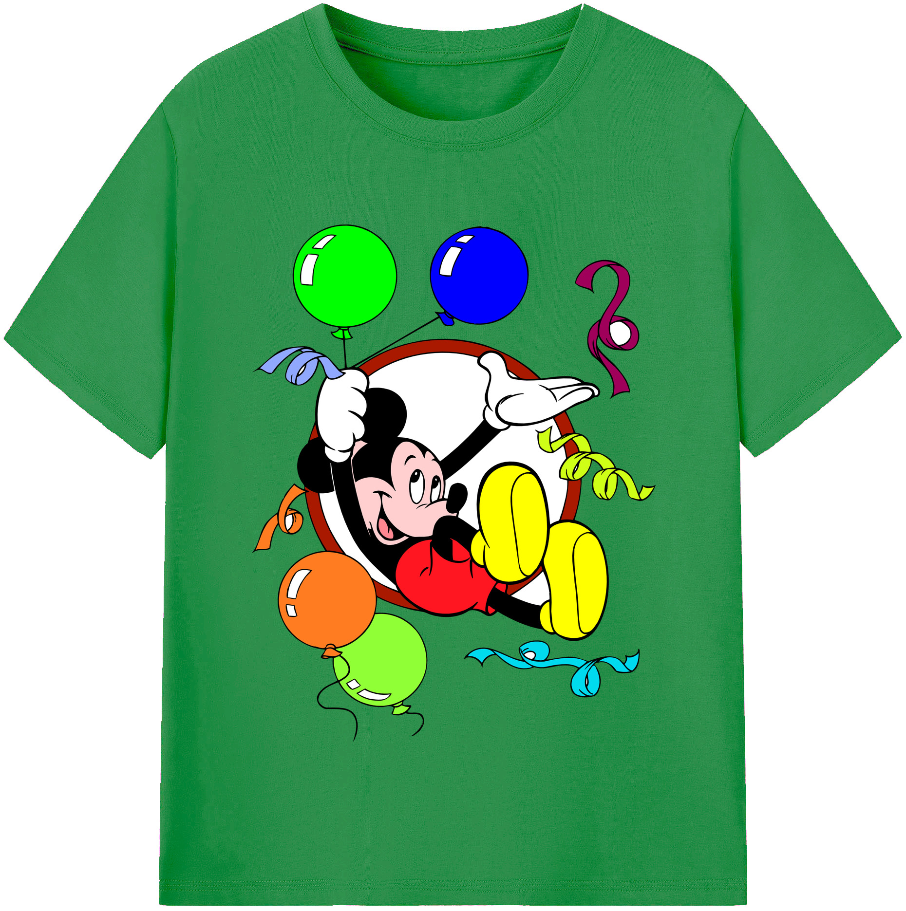 （画像用） ミッキーマウス Mickey Mouse レディースカジュアルプリントTシャツ（綿100％）