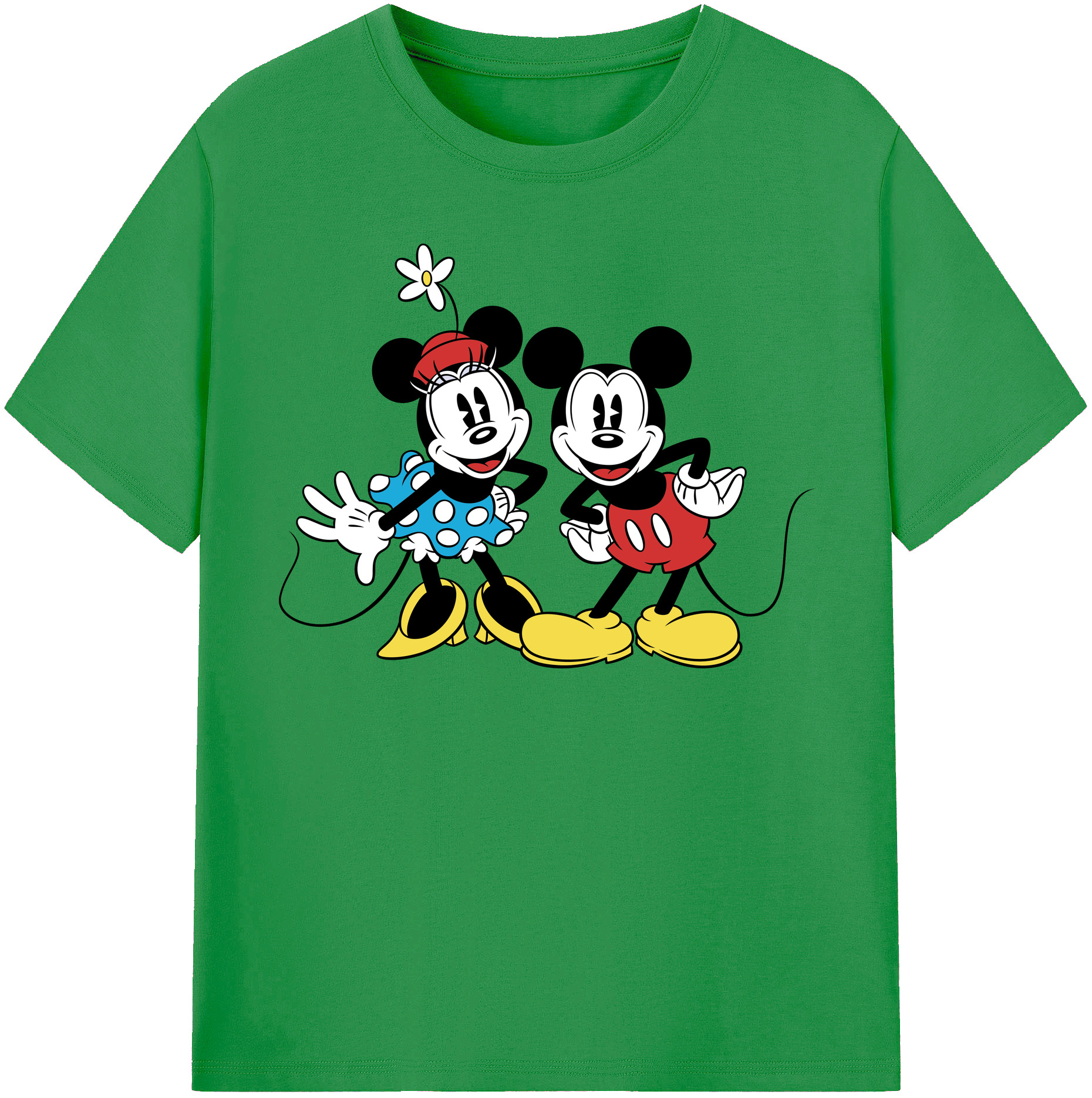（画像用） ミッキーマウス Mickey Mouse レディースカジュアルプリントTシャツ（綿100％）
