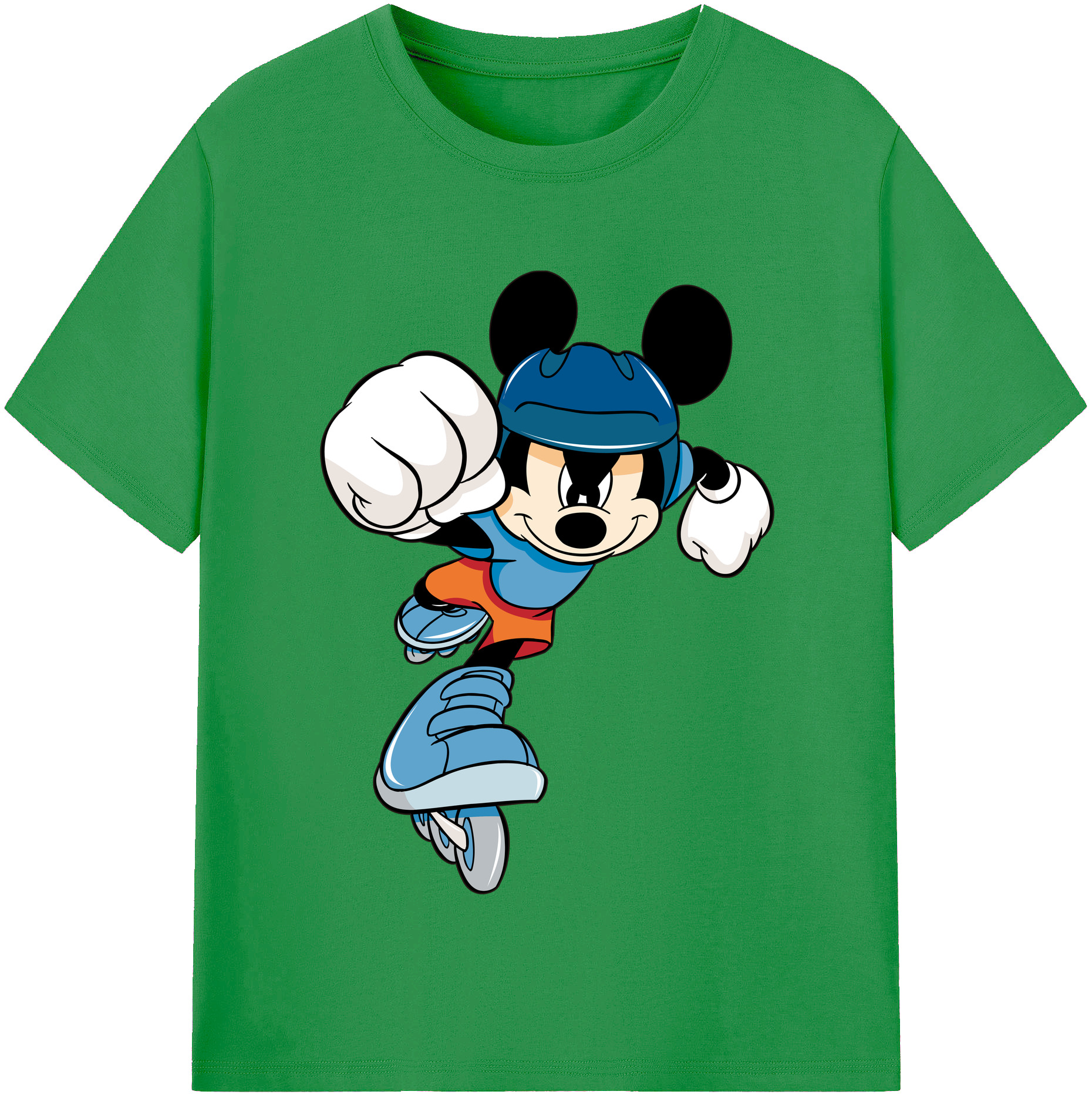 （画像用） ミッキーマウス Mickey Mouse レディースカジュアルプリントTシャツ（綿100％）