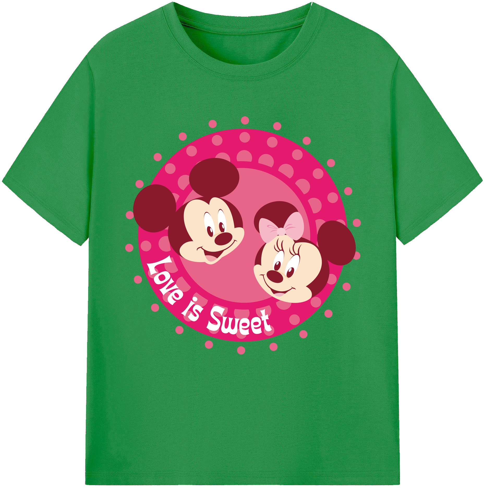 （画像用） ミッキーマウス Mickey Mouse レディースカジュアルプリントTシャツ（綿100％）