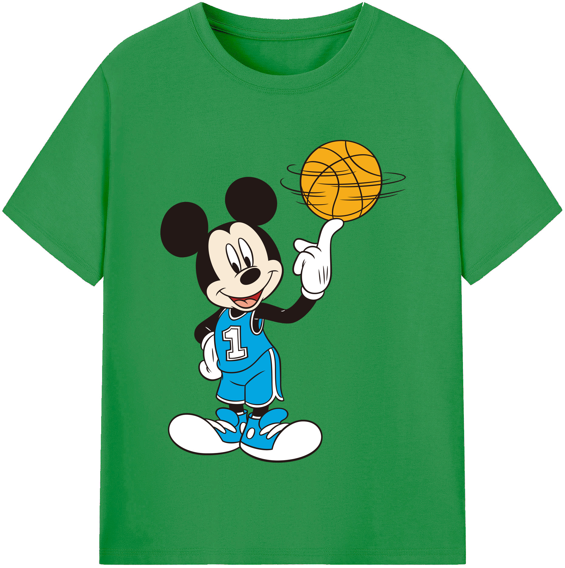 （画像用） ミッキーマウス Mickey Mouse レディースカジュアルプリントTシャツ（綿100％）