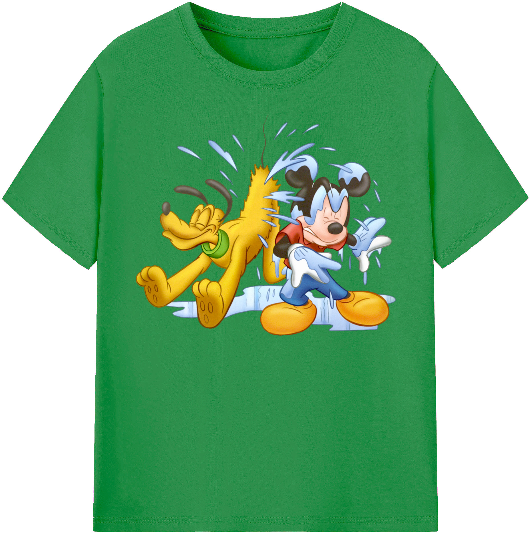 （画像用） ミッキーマウス Mickey Mouse レディースカジュアルプリントTシャツ（綿100％）